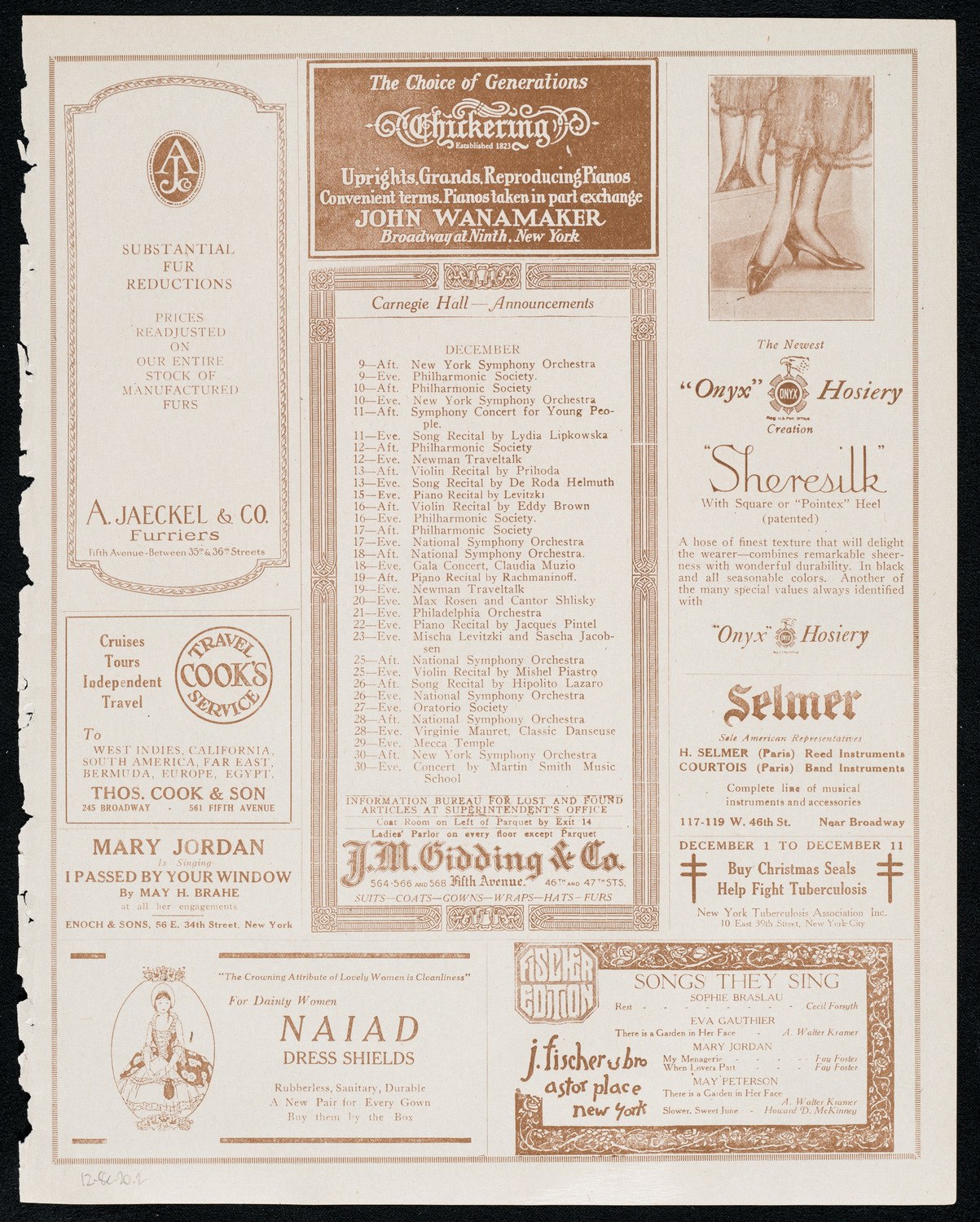 Detroit Symphony Orchestra, December 8, 1920, program page 3