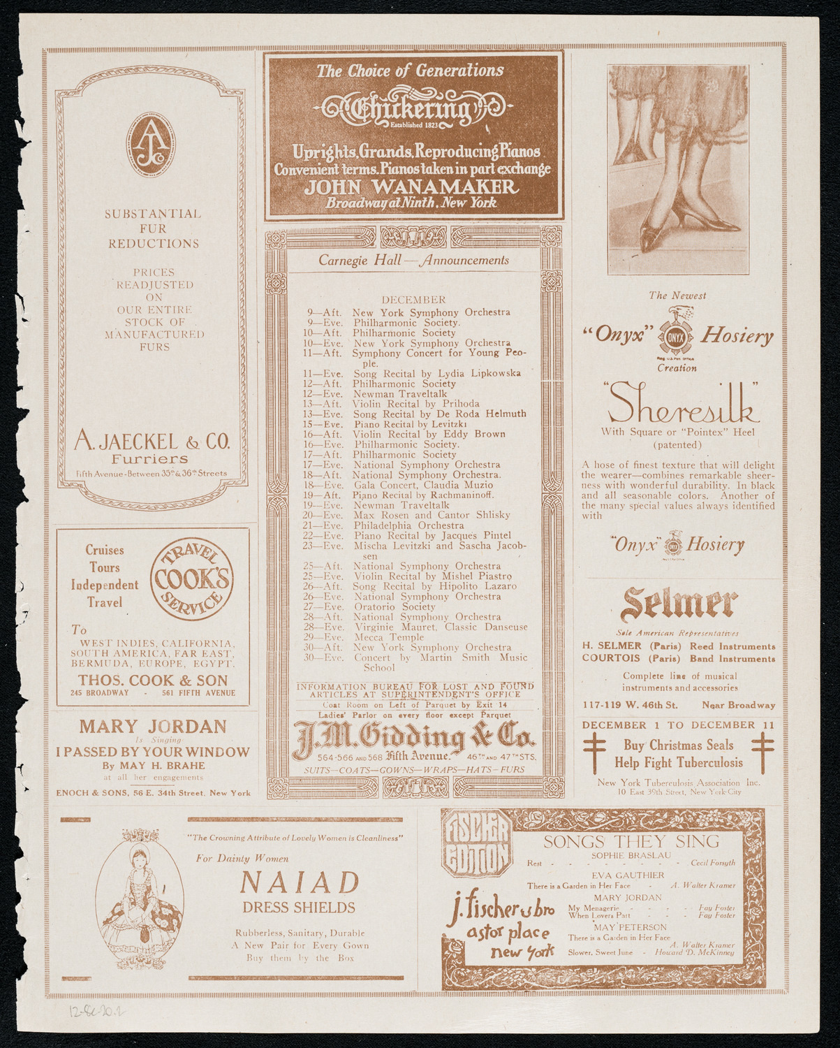 Detroit Symphony Orchestra, December 8, 1920, program page 3