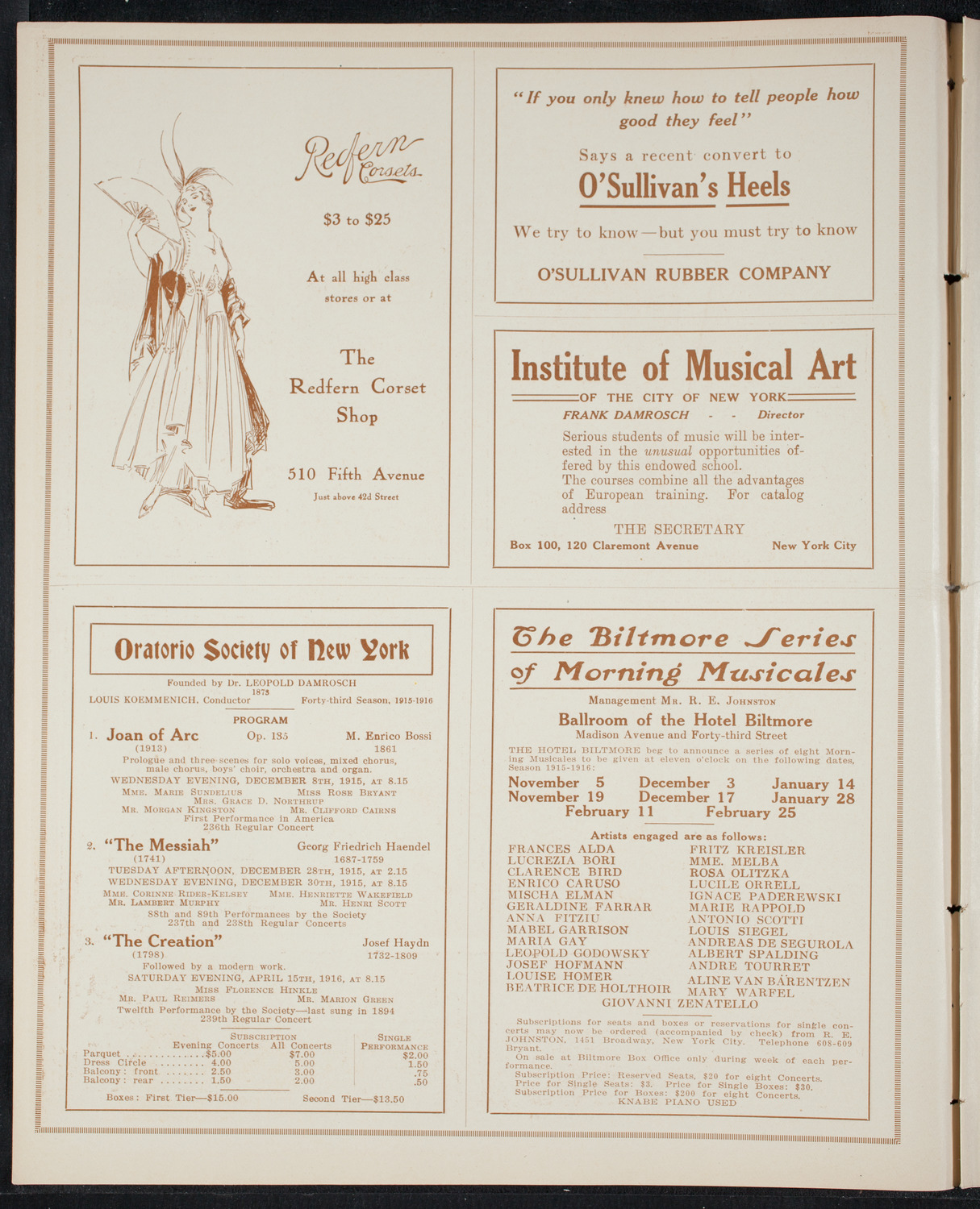 New York Philharmonic, October 28, 1915, program page 2