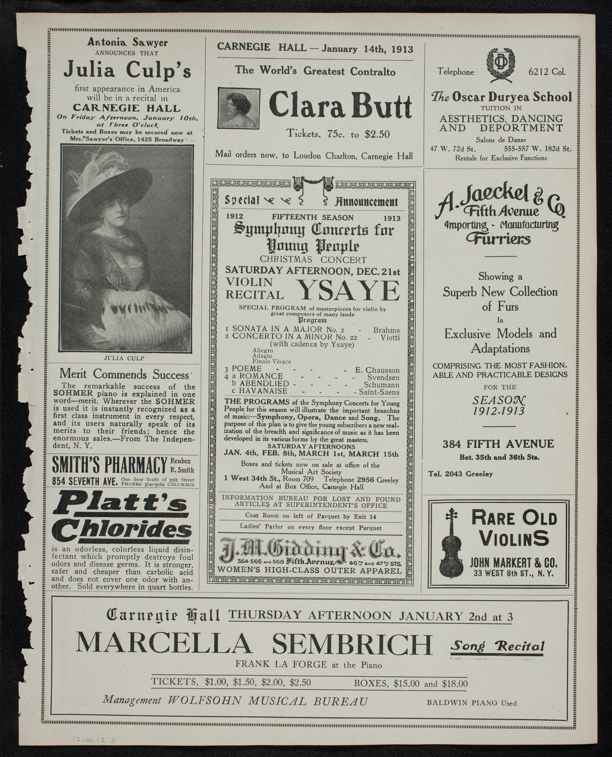 New York Banks' Glee Club, December 10, 1912, program page 9