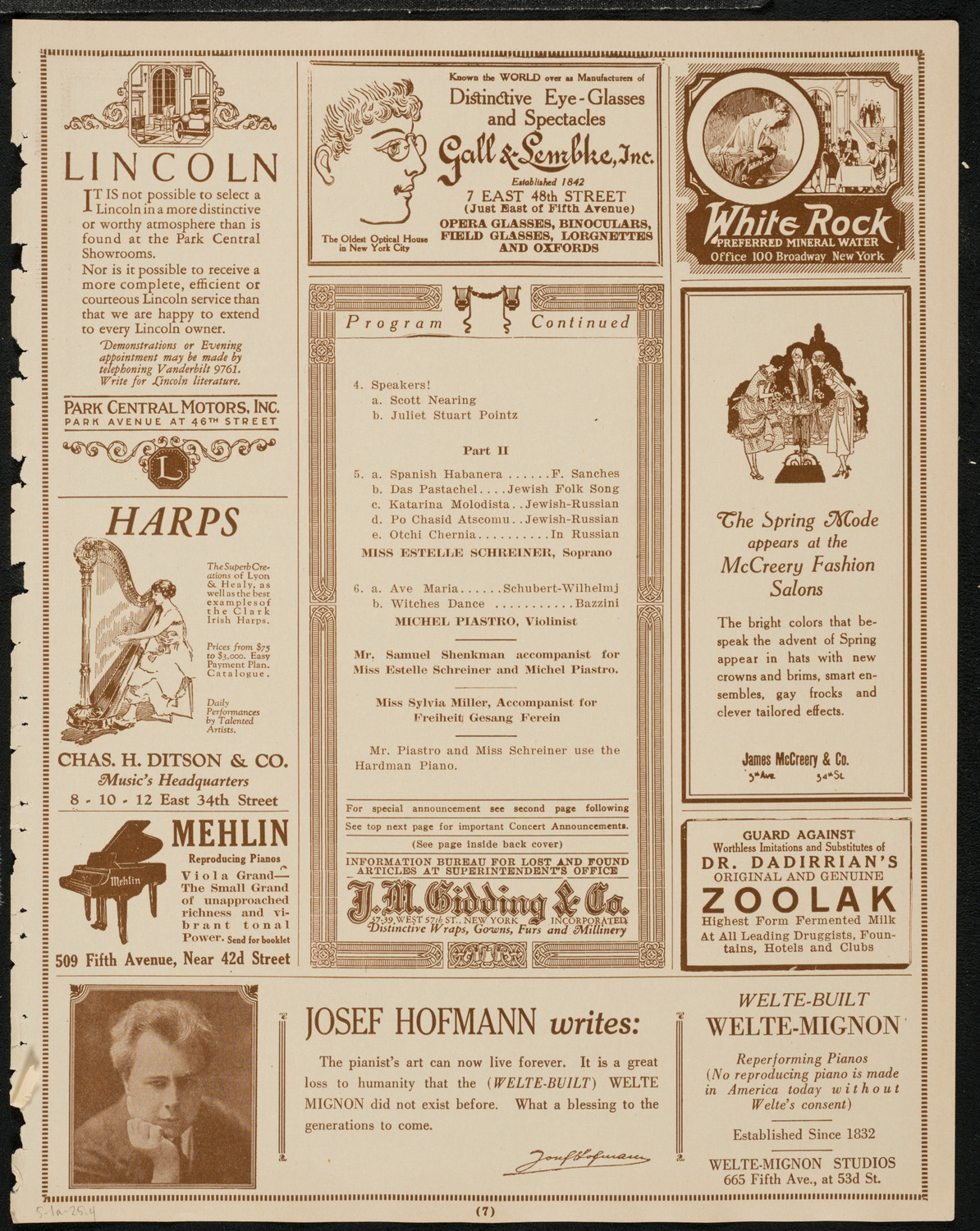May Day Festival, May 1, 1925, program page 7