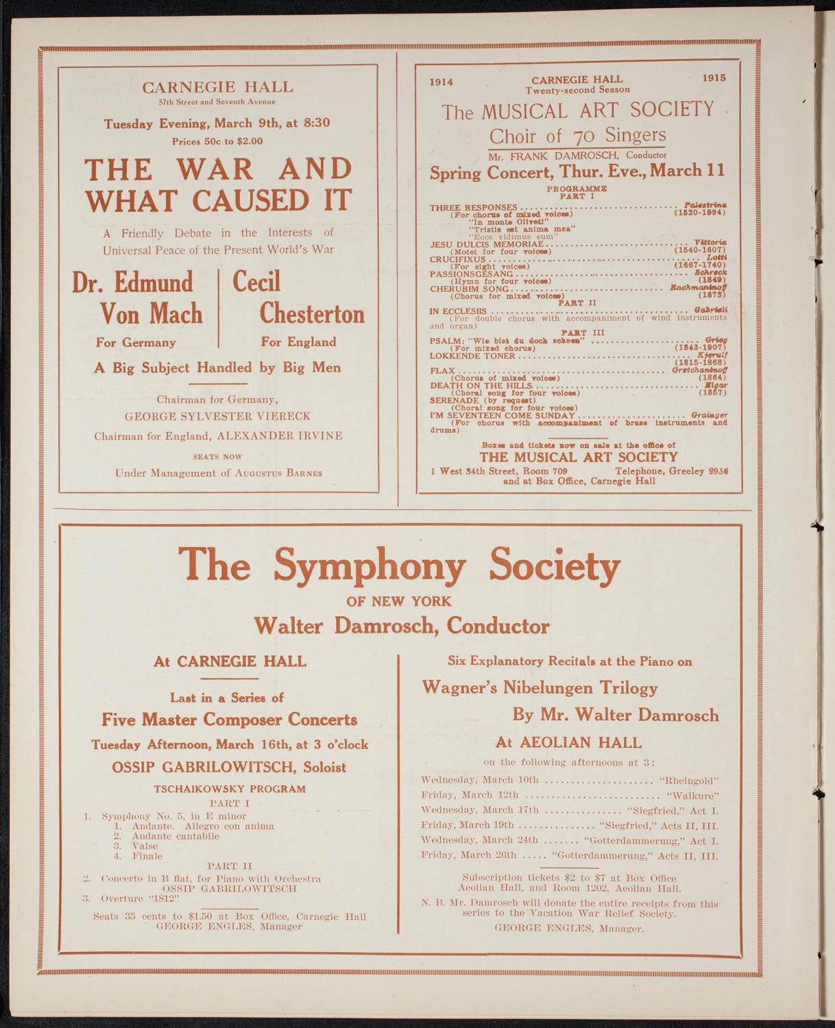 New York Philharmonic, March 7, 1915, program page 8