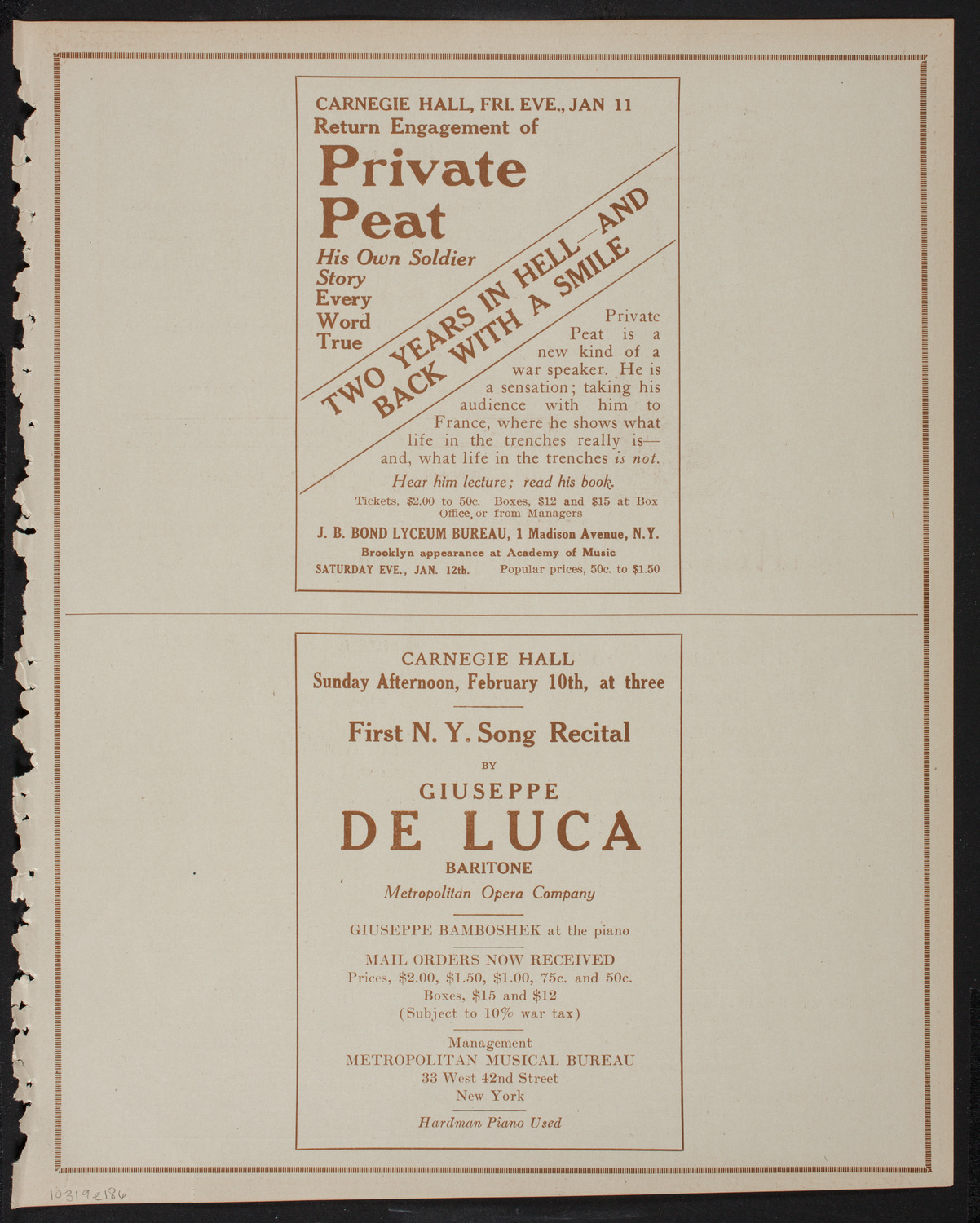 Home Symphony Concert: New York Philharmonic, January 9, 1918, program page 11