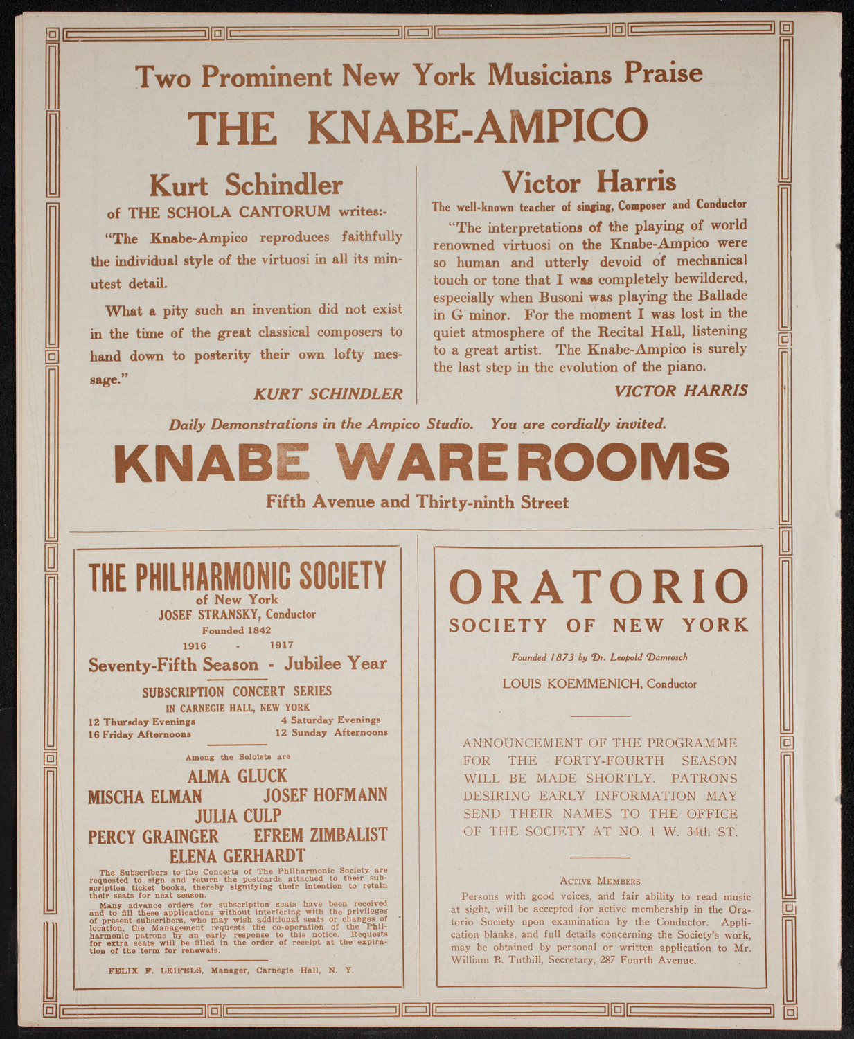 Leo Ornstein with Nina Dimitrieff and Russian Balalaika Orchestra, April 23, 1916, program page 12