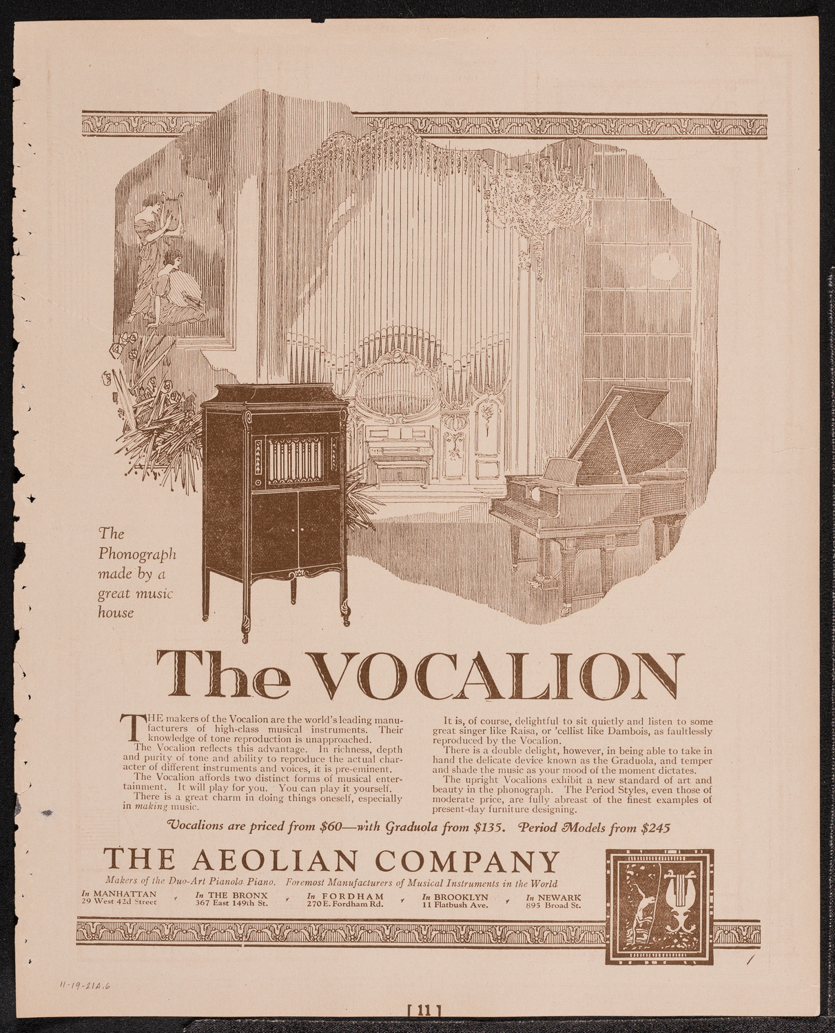 Louise Homer, Contralto, November 19, 1921, program page 11