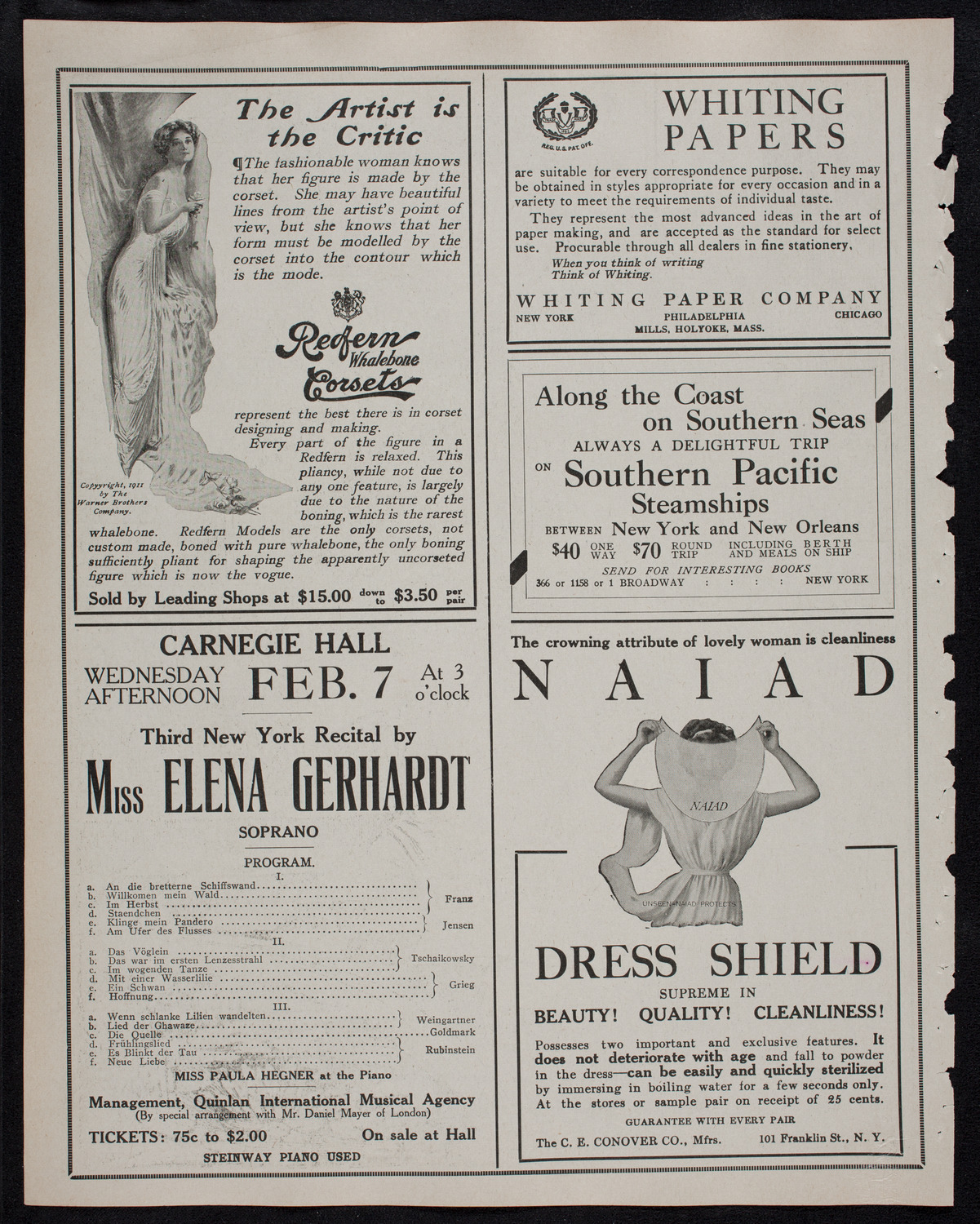 New York Philharmonic, February 2, 1912, program page 2