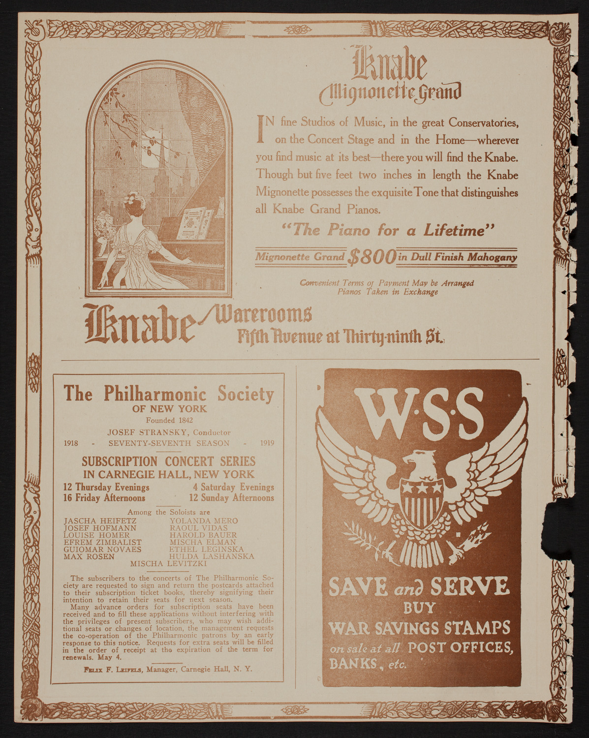 Benefit: St. Andrew's One-Cent Coffee Stands Society, April 22, 1918, program page 12