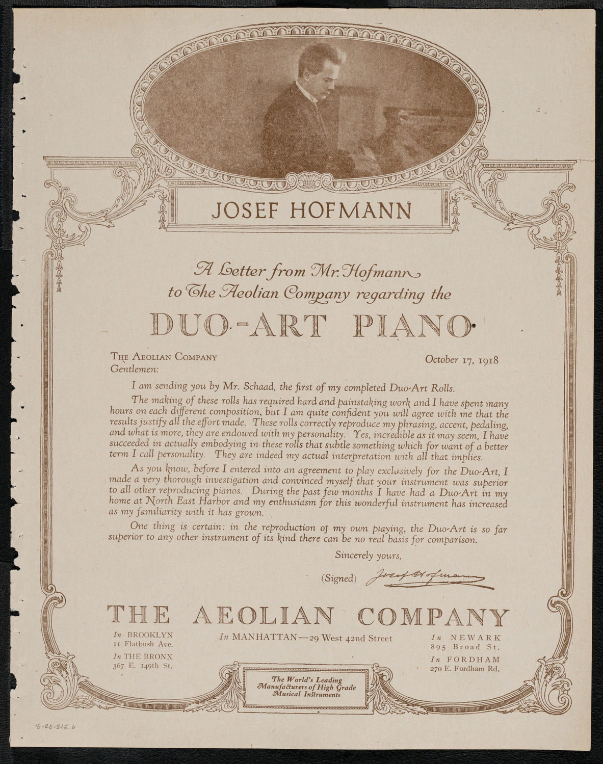 National Symphony Orchestra, March 20, 1921, program page 11