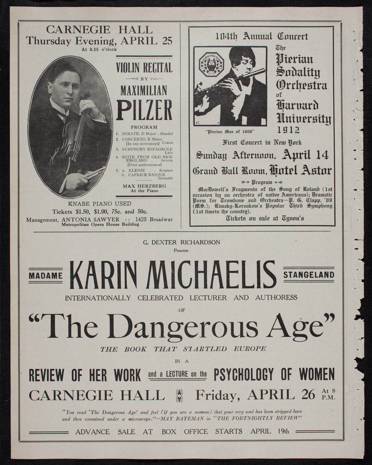 Charles Dickens Festival, April 12, 1912, program page 10