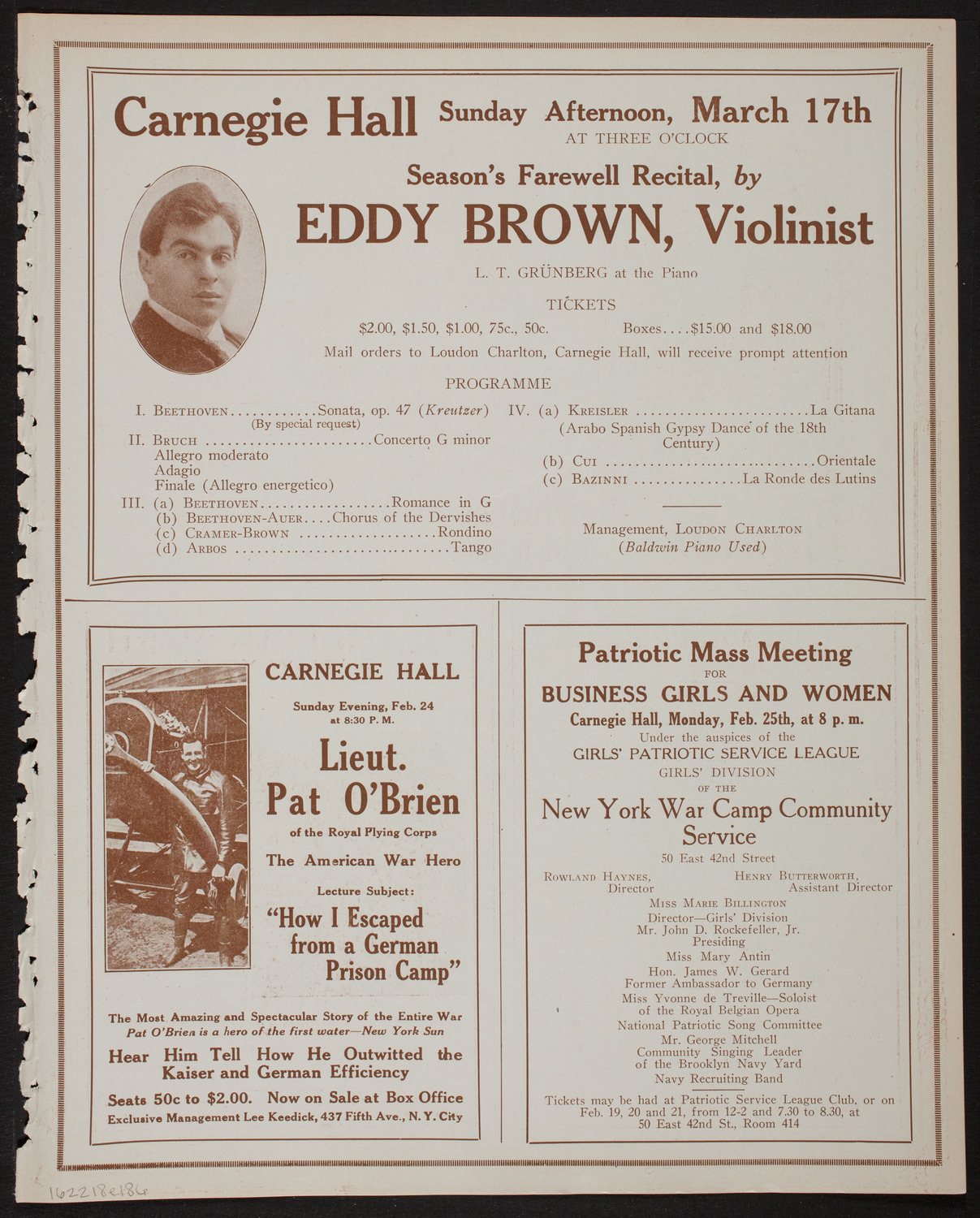 Sunday Campaign Choir Rally and Choral Festival, February 18, 1918, program page 11