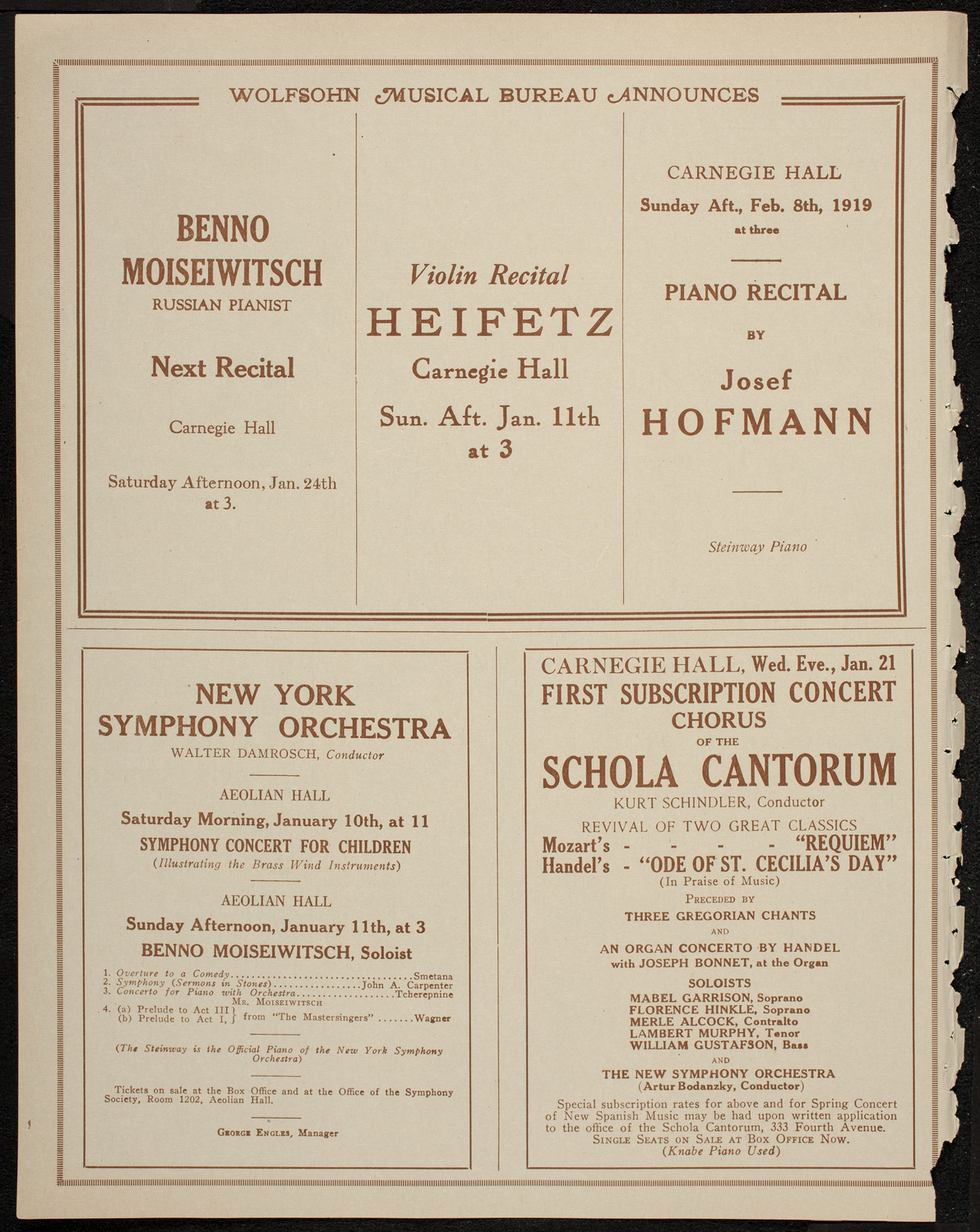 Josef Shlisky, Tenor, January 4, 1920, program page 8