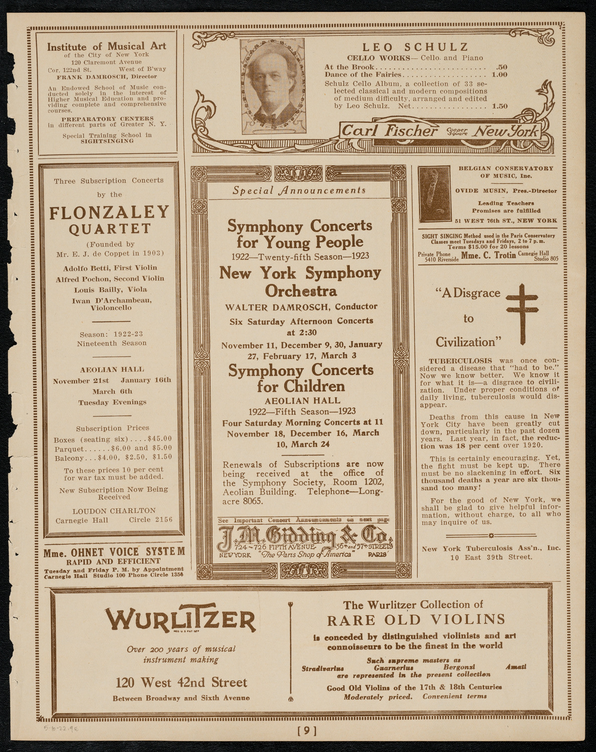 Sir Arthur Conan Doyle, May 10, 1922, program page 9