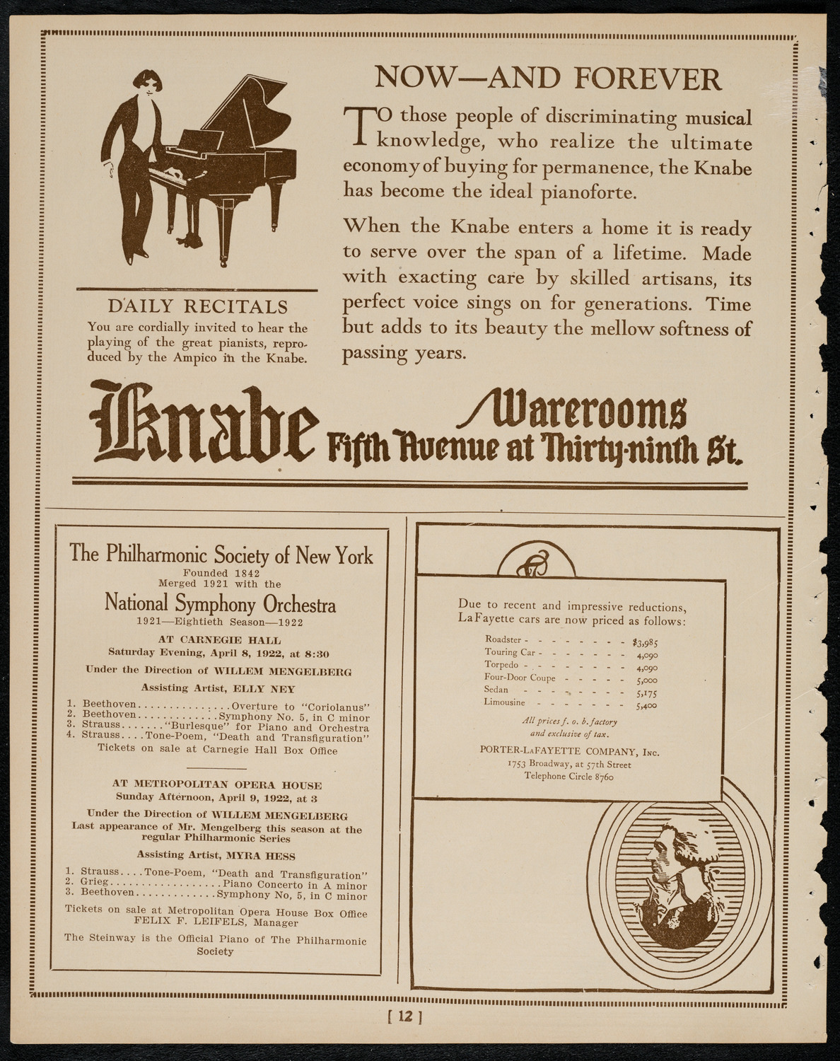 Claire Dux, Soprano, April 8, 1922, program page 12