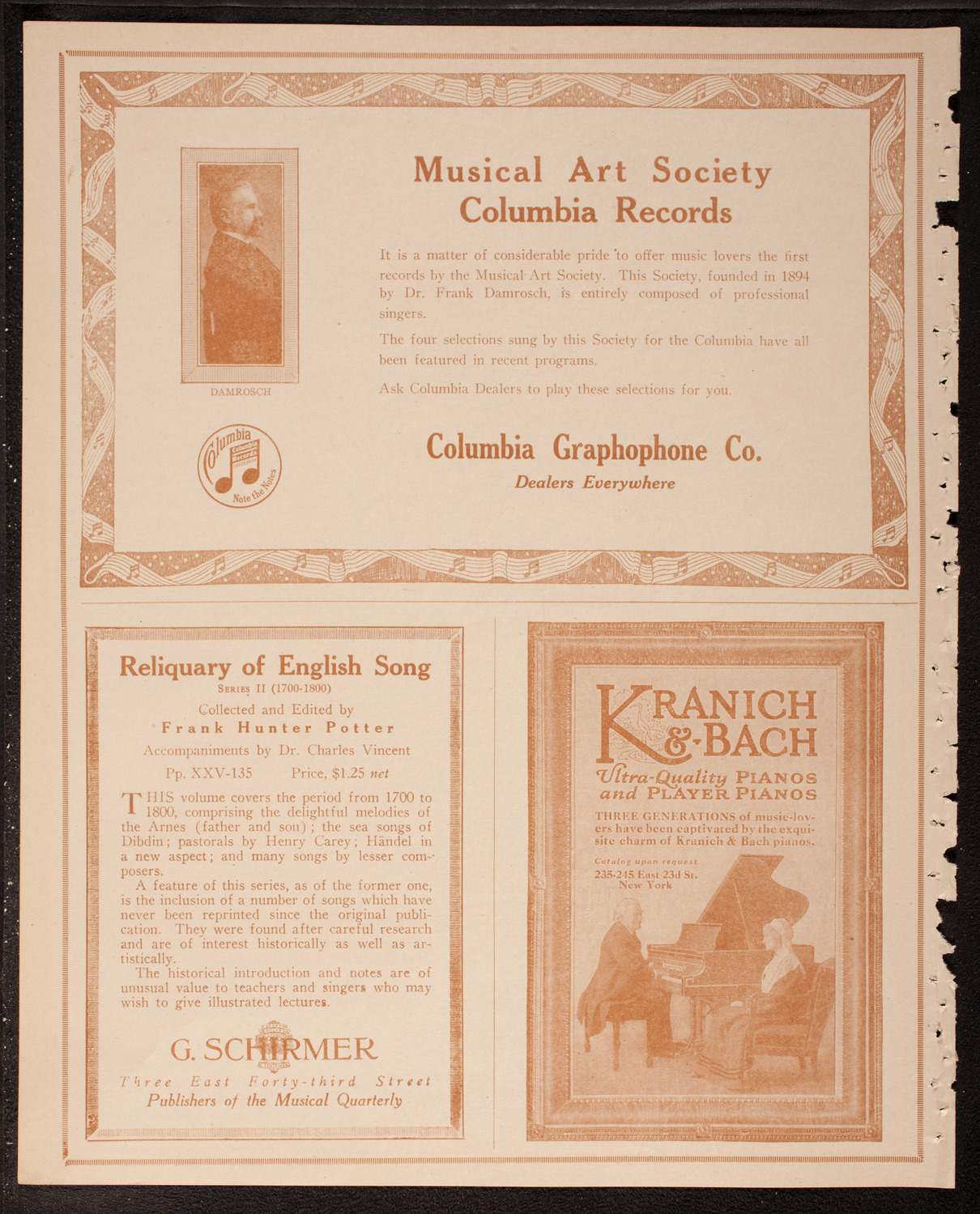 Schola Cantorum of New York, March 28, 1917, program page 6