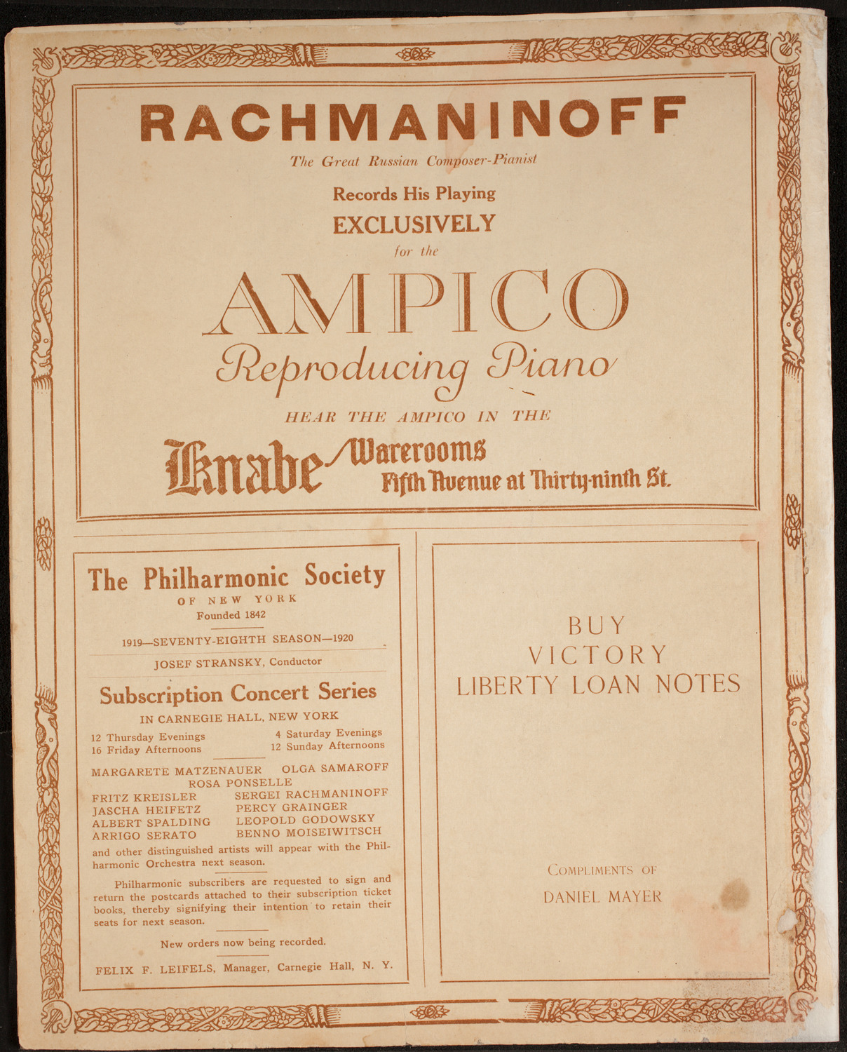 New Symphony Orchestra, May 2, 1919, program page 12