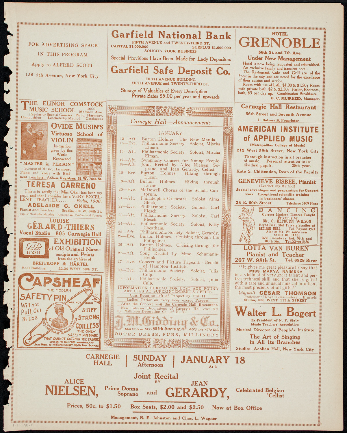Burton Holmes Travelogue: The New Manila, January 11, 1914, program page 3