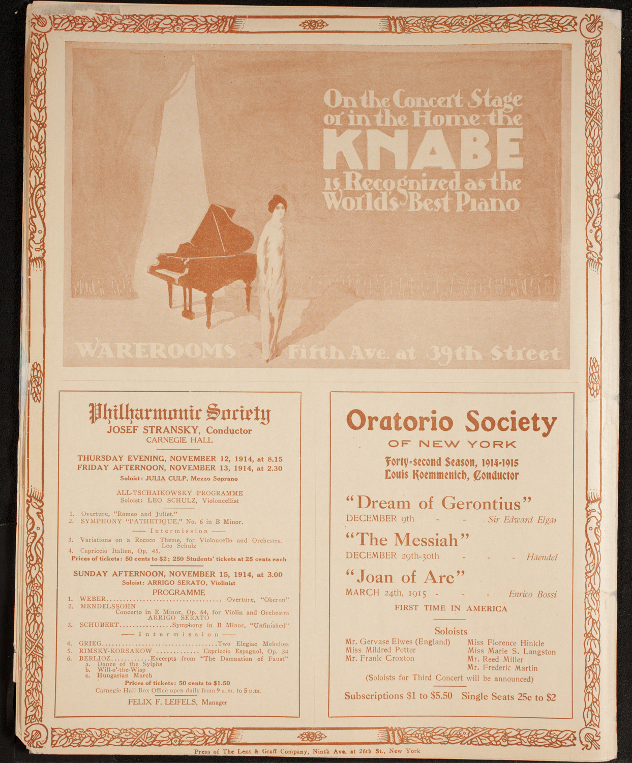 Alma Gluck, Soprano, October 31, 1914, program page 12