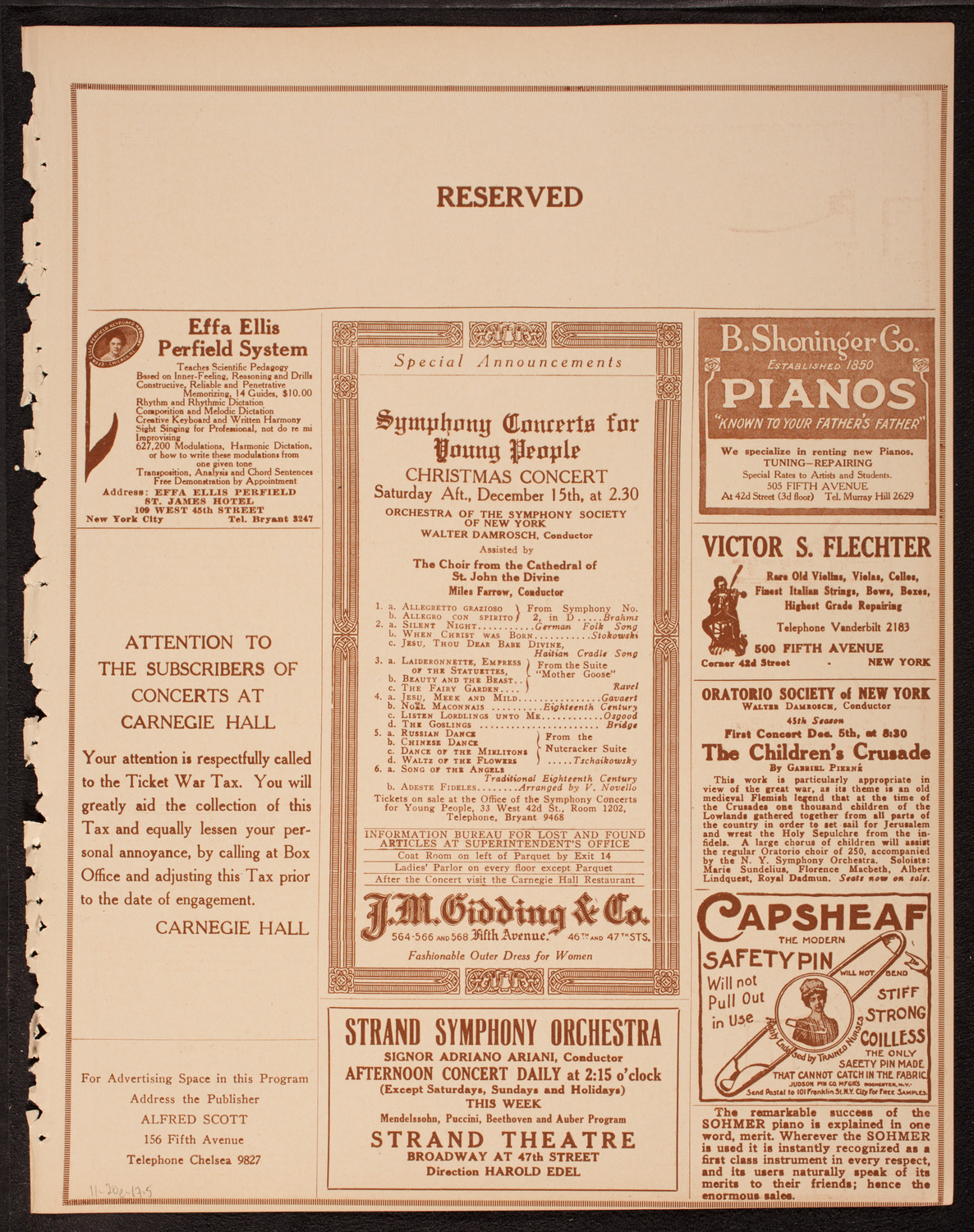 Meeting: The Humanitarian Cult, November 20, 1917, program page 9