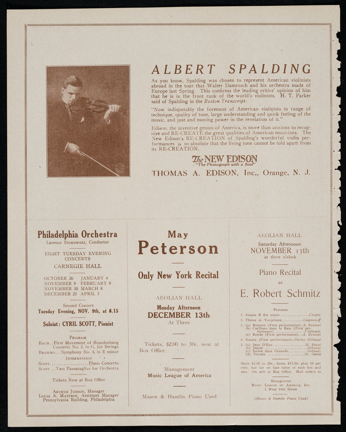 Helen Stanley, Soprano, November 8, 1920, program page 2