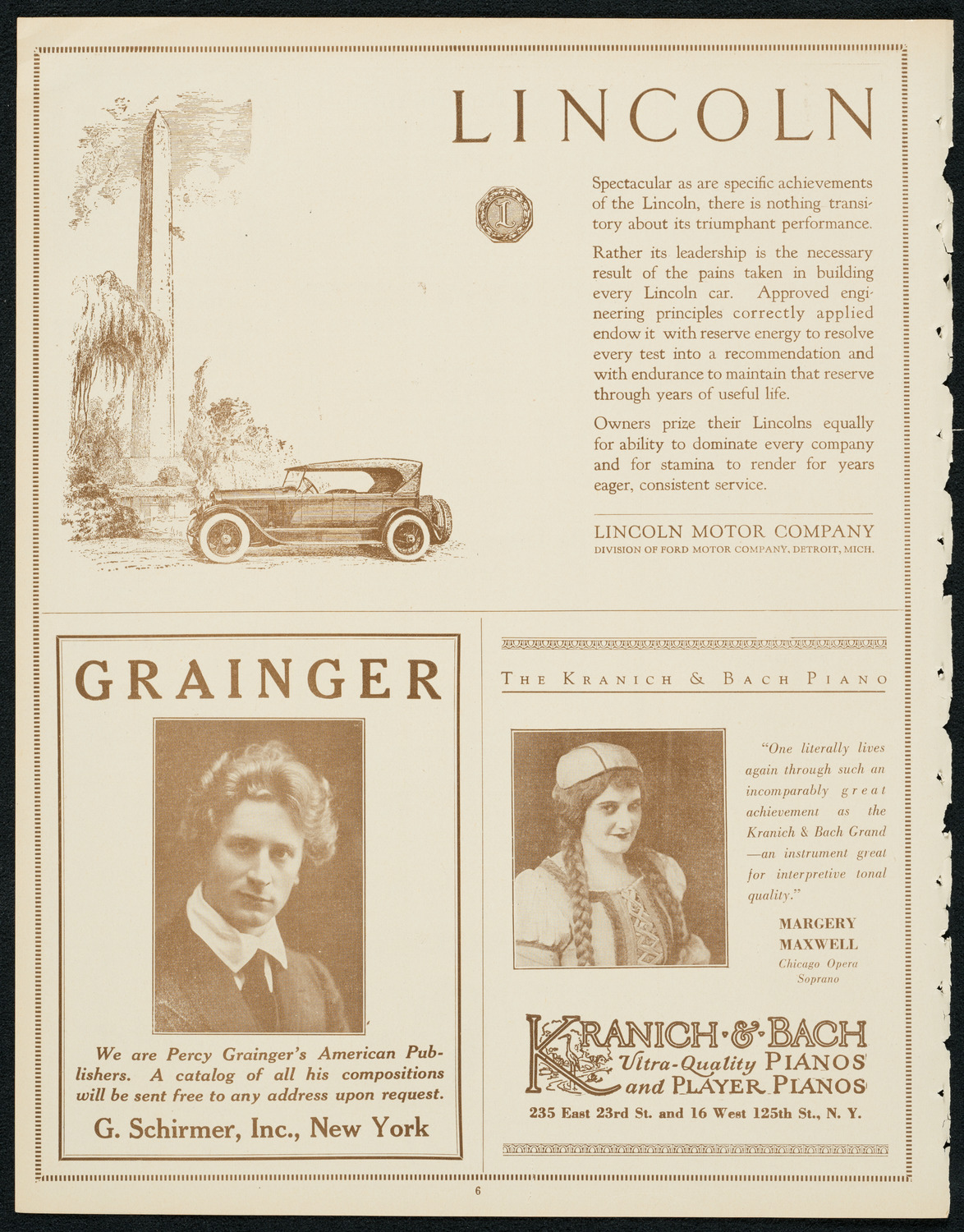 New York Philharmonic, December 6, 1923, program page 6