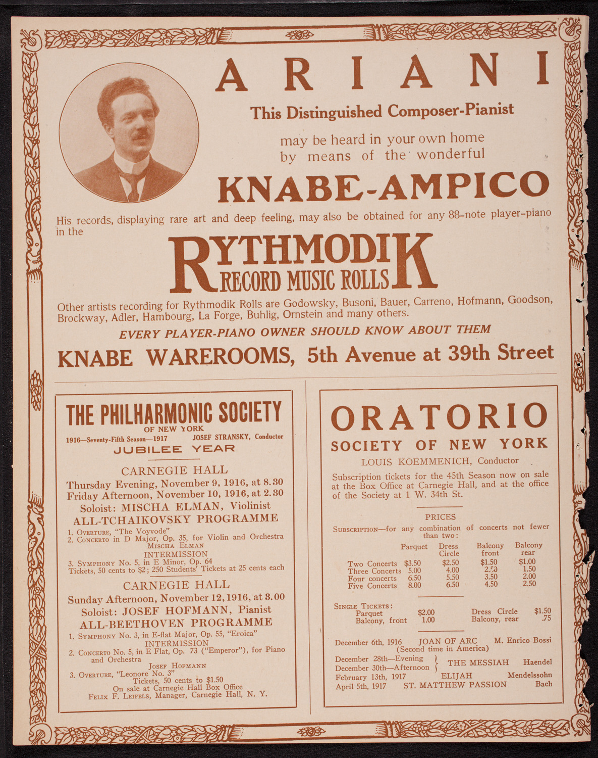 Boston Symphony Orchestra, November 4, 1916, program page 12