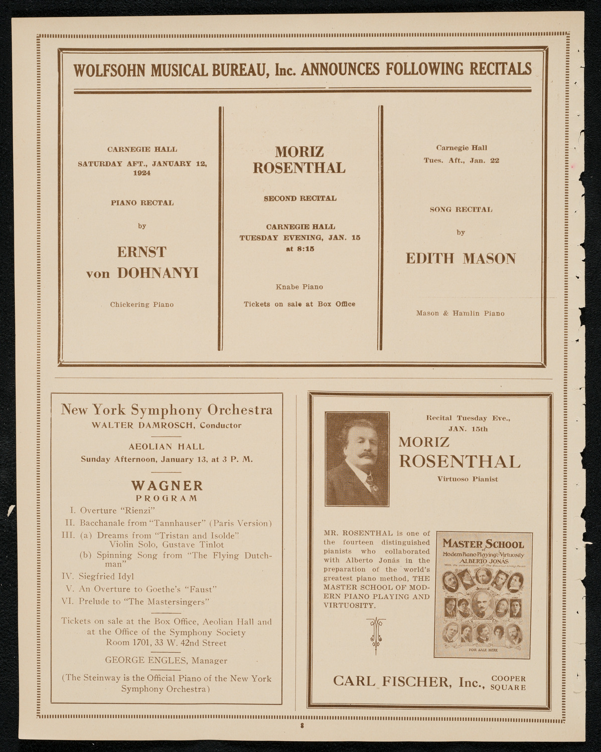 New York Banks' Glee Club, January 9, 1924, program page 8
