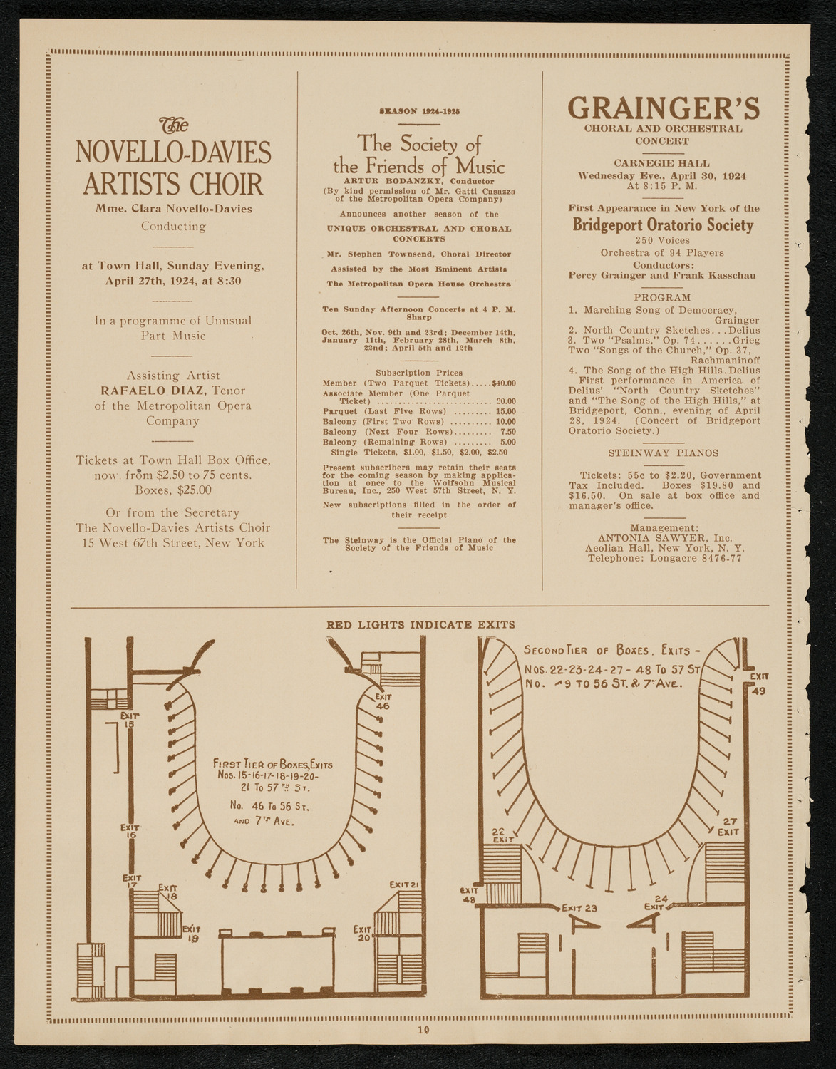 Isa Kremer, Soprano, Abracha Konevsky, Violin, Sara Sokolsky-Fried, Piano, and Josef Rosenblatt, Tenor, April 23, 1924, program page 10