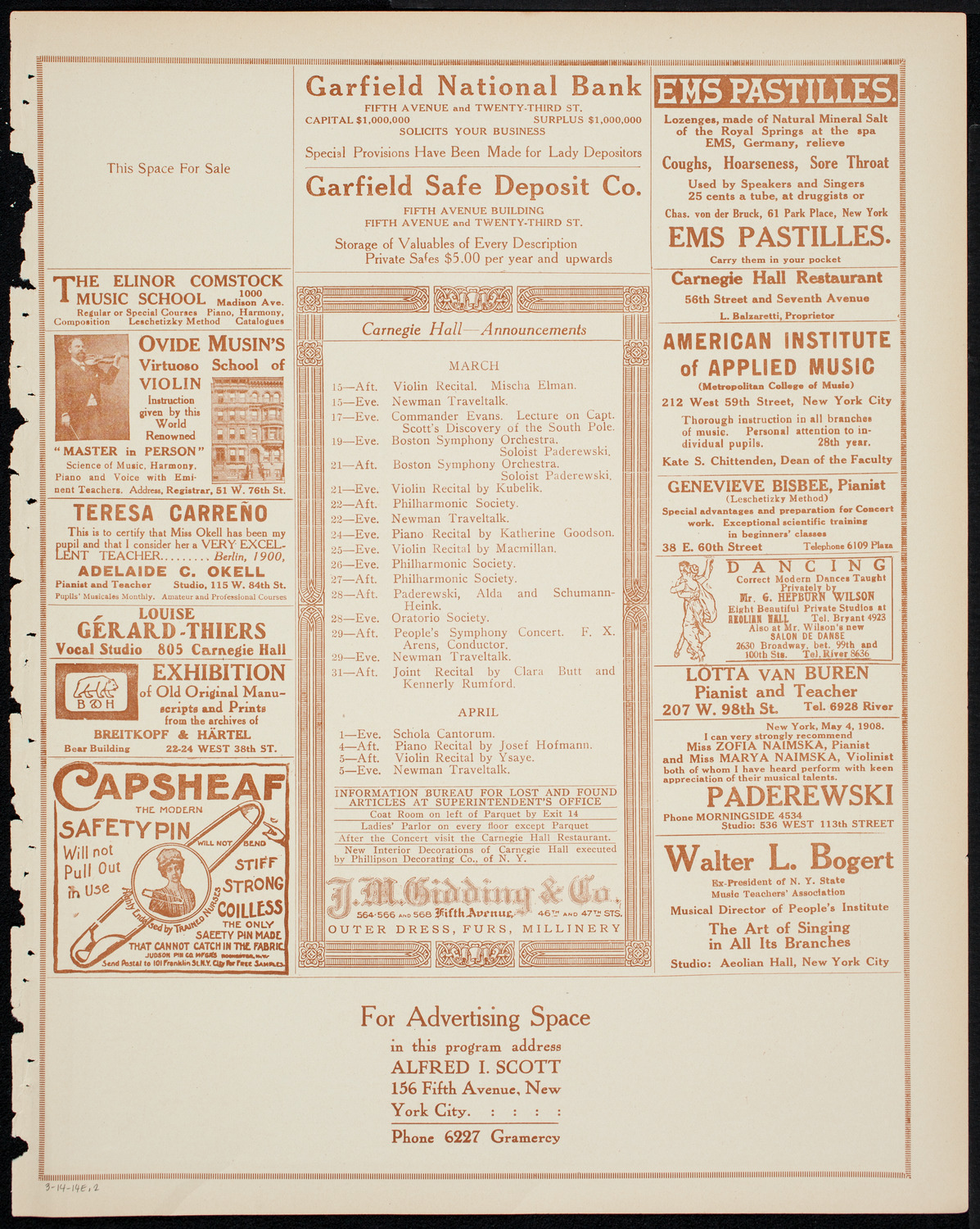Lecture by Reverend Michael J. Phelan, with Gaelic Concert and Dancing, March 14, 1914, program page 3