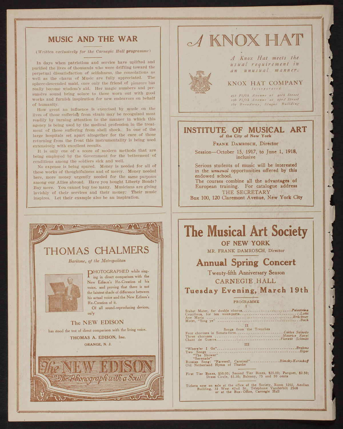 Meeting: The Humanitarian Cult, March 5, 1918, program page 2