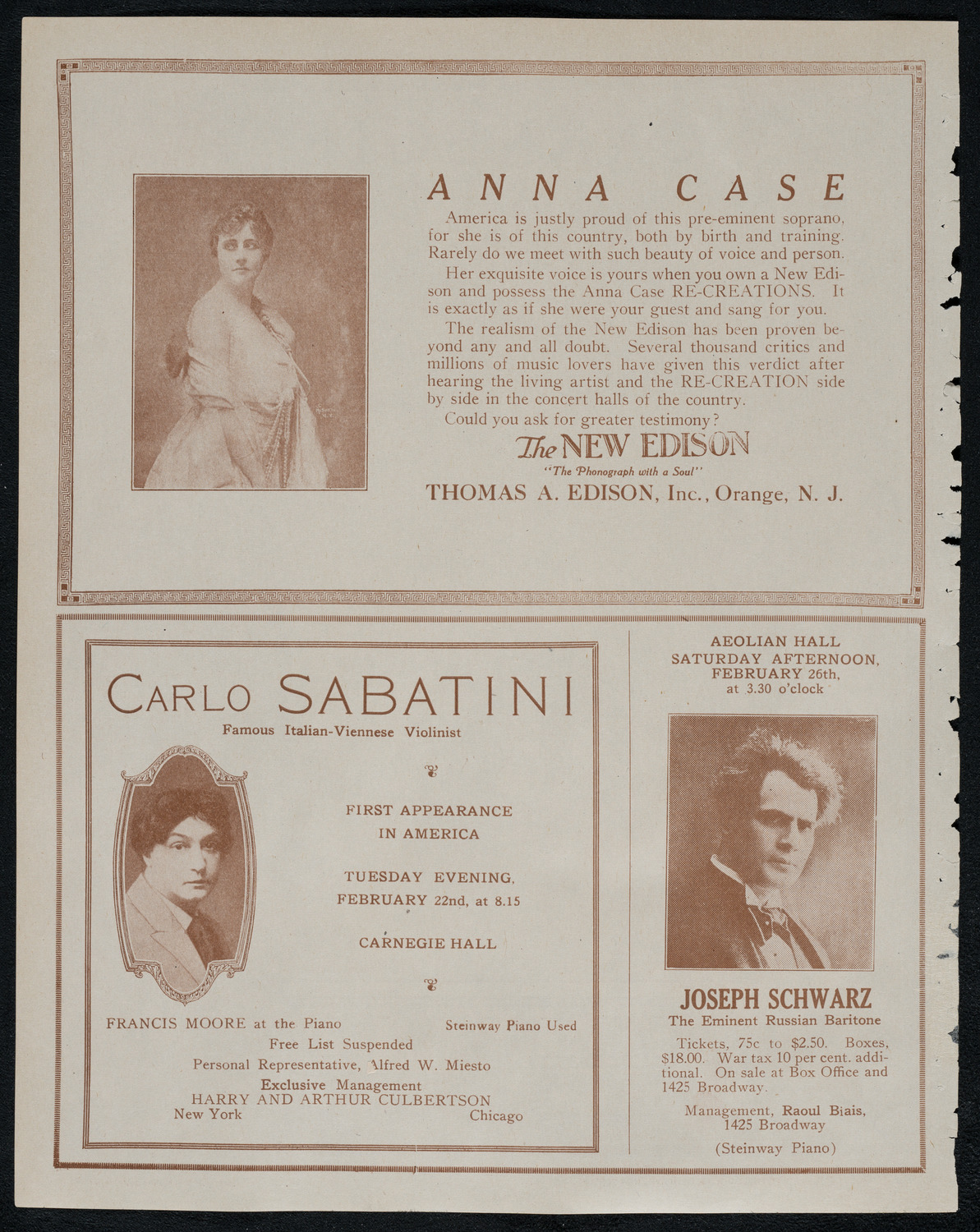 National Symphony Orchestra, February 20, 1921, program page 2