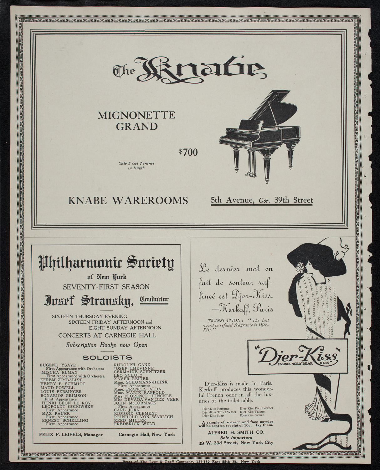 Alma Gluck, Soprano, November 2, 1912, program page 12