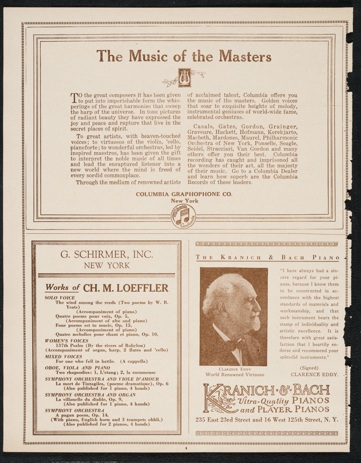 City Symphony Orchestra, November 27, 1922, program page 6