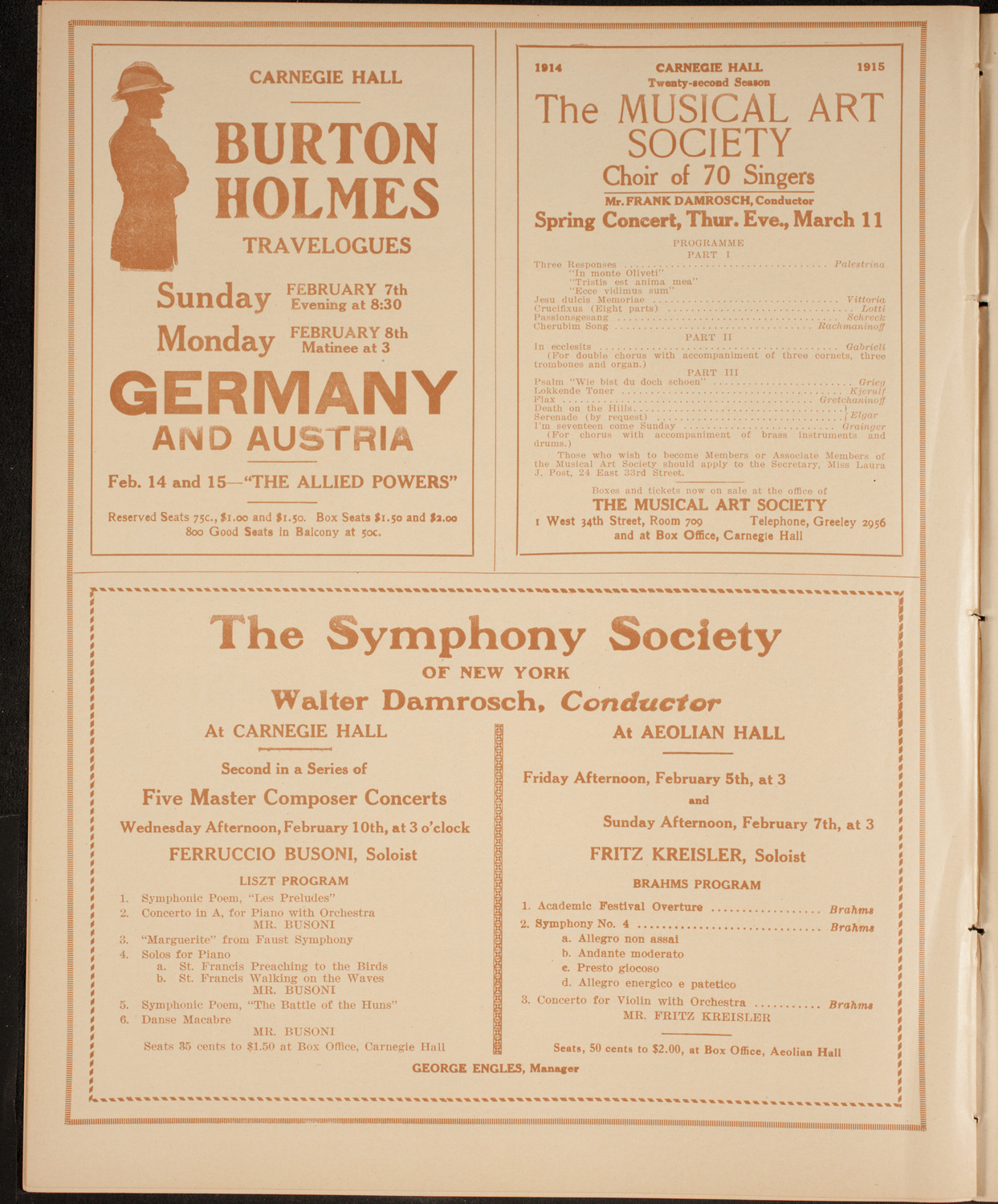 New York Symphony Orchestra, February 4, 1915, program page 8