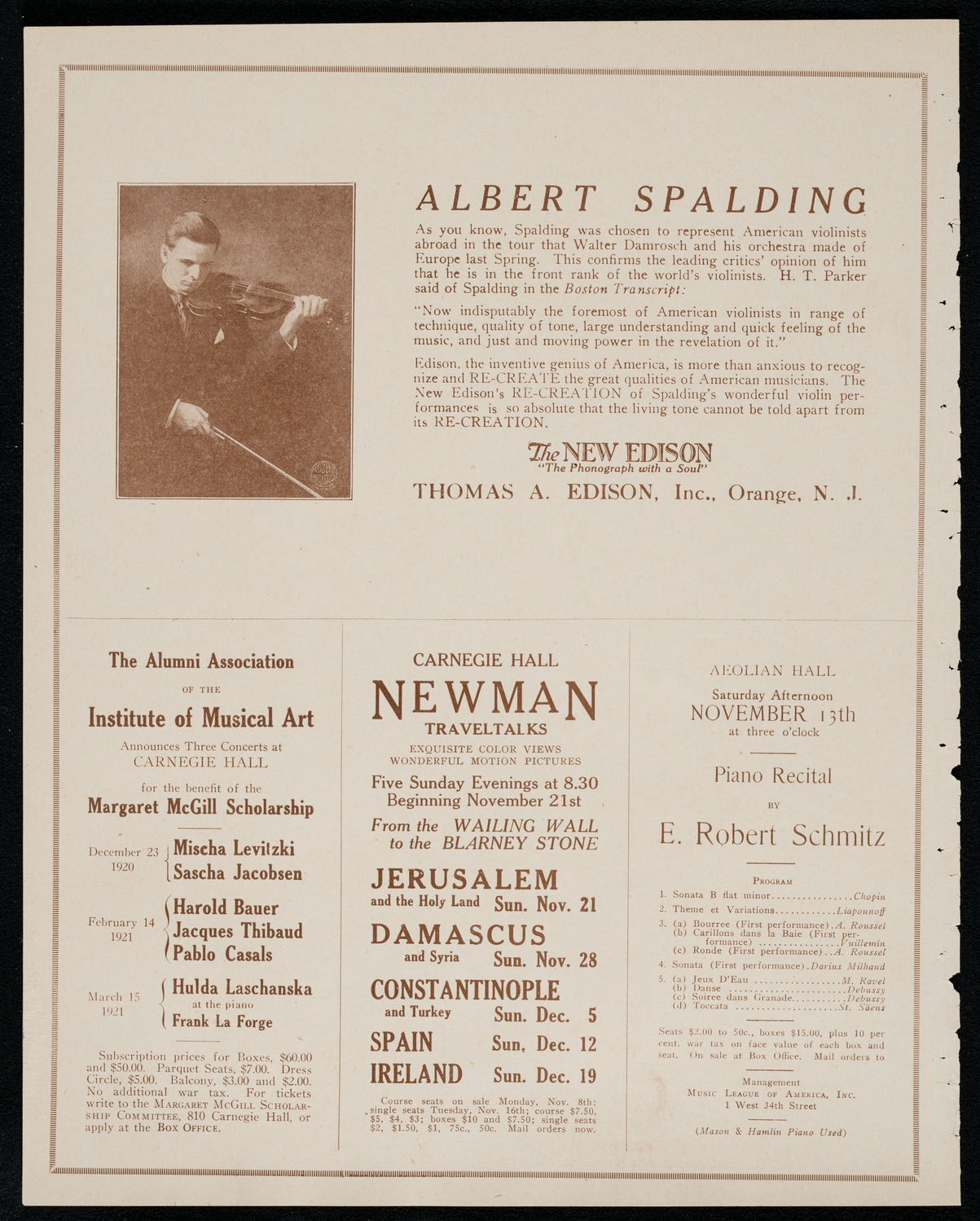 Philadelphia Orchestra, November 9, 1920, program page 2