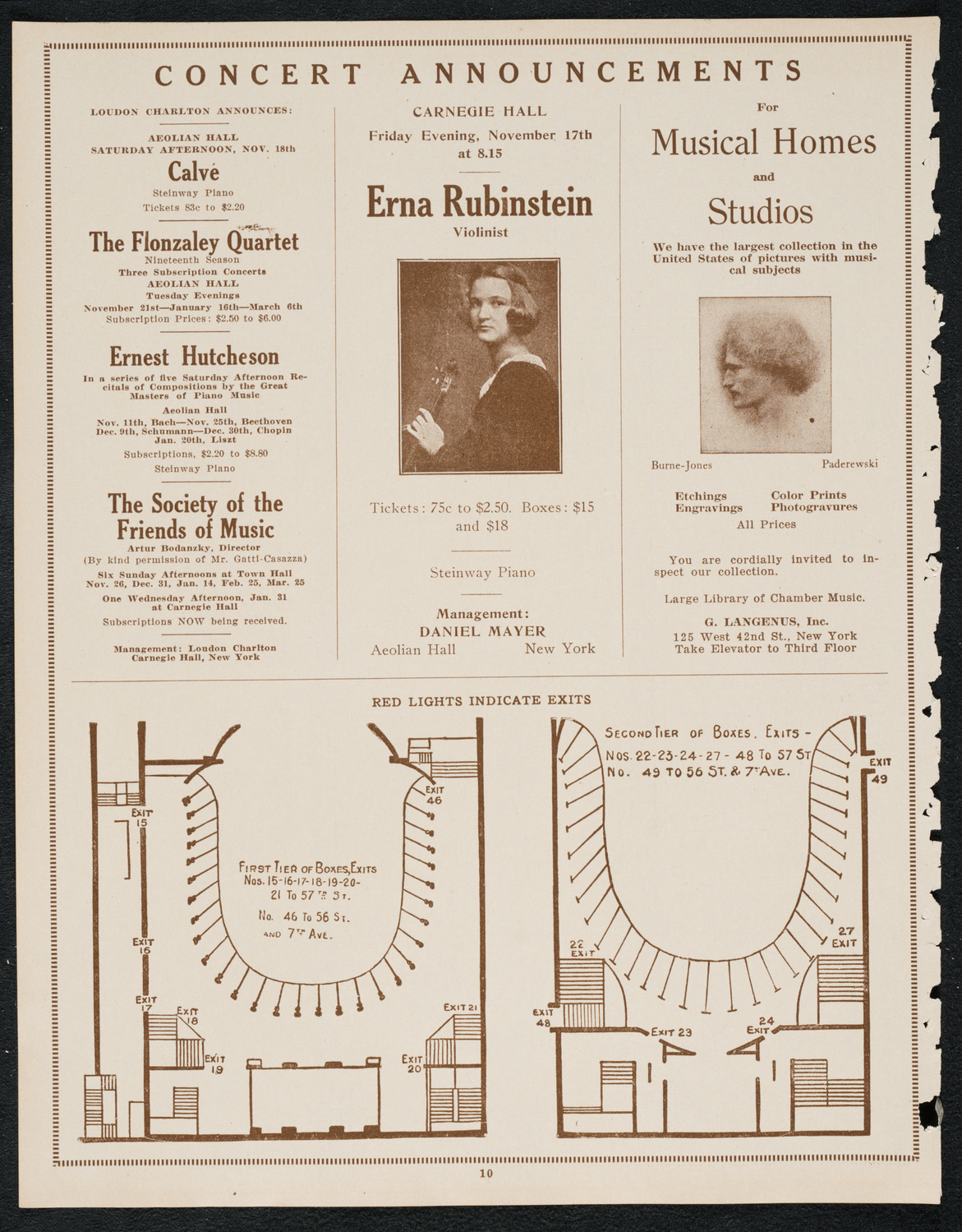 Isa Kremer, Soprano, November 12, 1922, program page 10