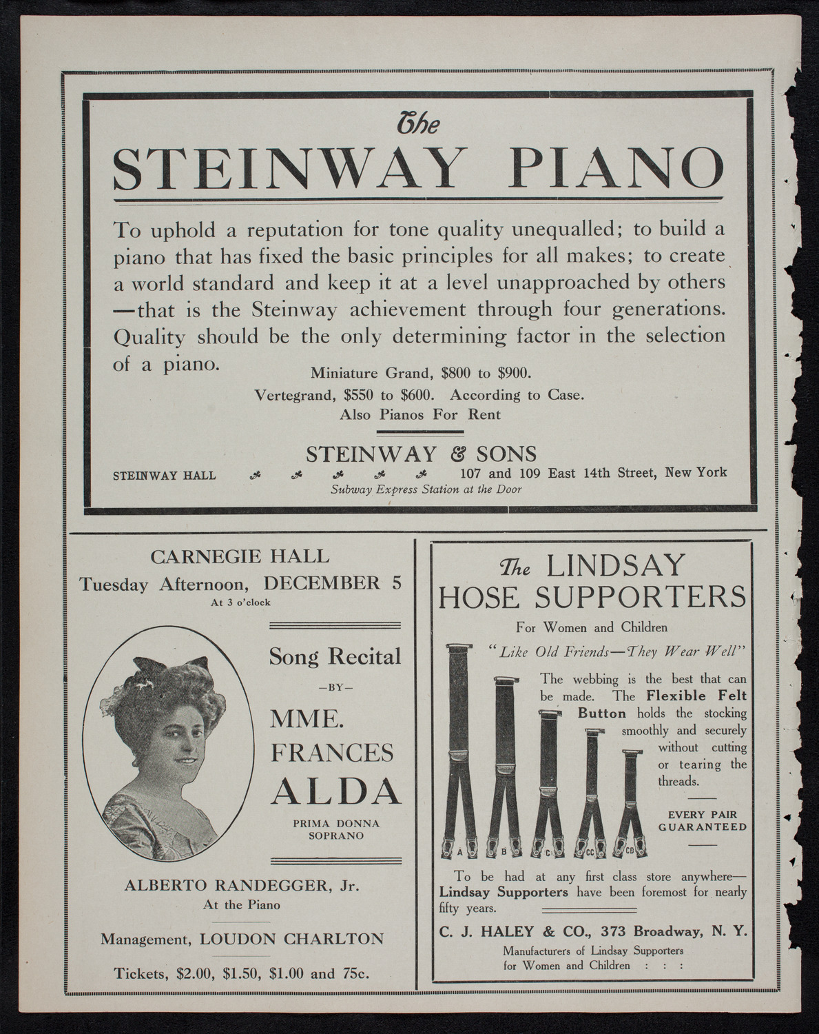 Efrem Zimbalist, Violin, November 10, 1911, program page 4