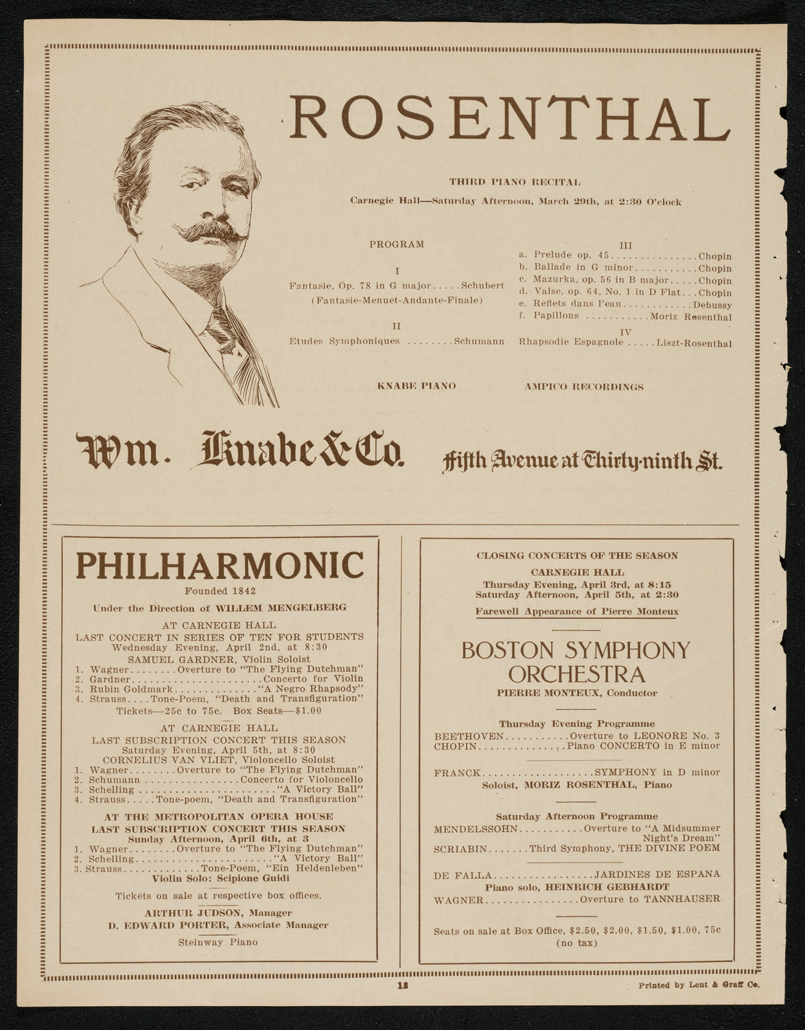 New York Philharmonic, March 27, 1924, program page 12