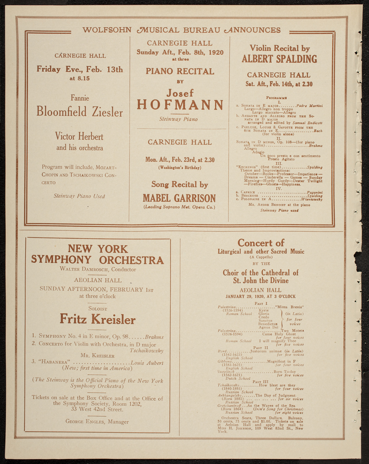 Lecture by Sir Oliver Lodge, January 26, 1920, program page 8