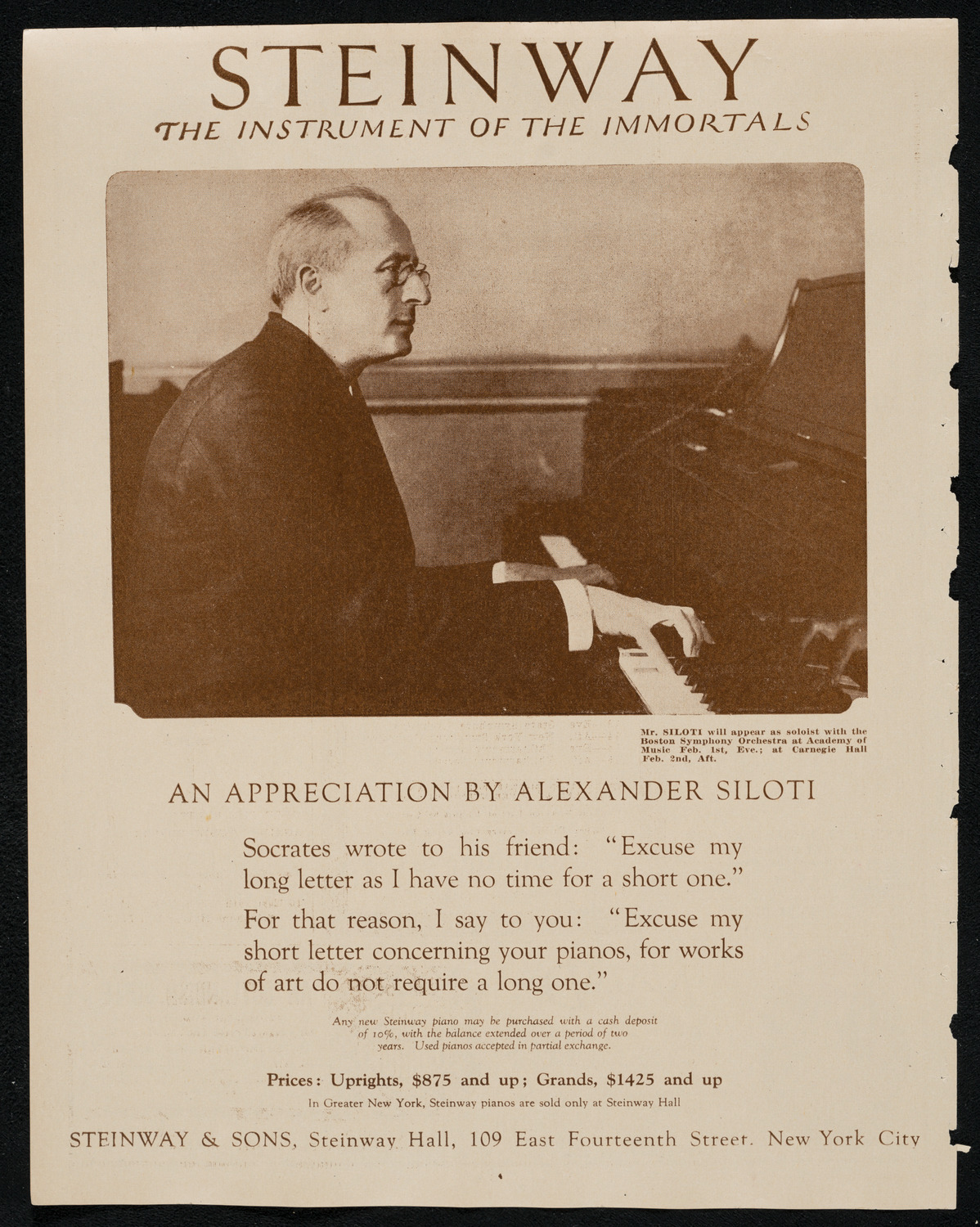 New York Symphony Orchestra: Beethoven Cycle, January 31, 1924, program page 4