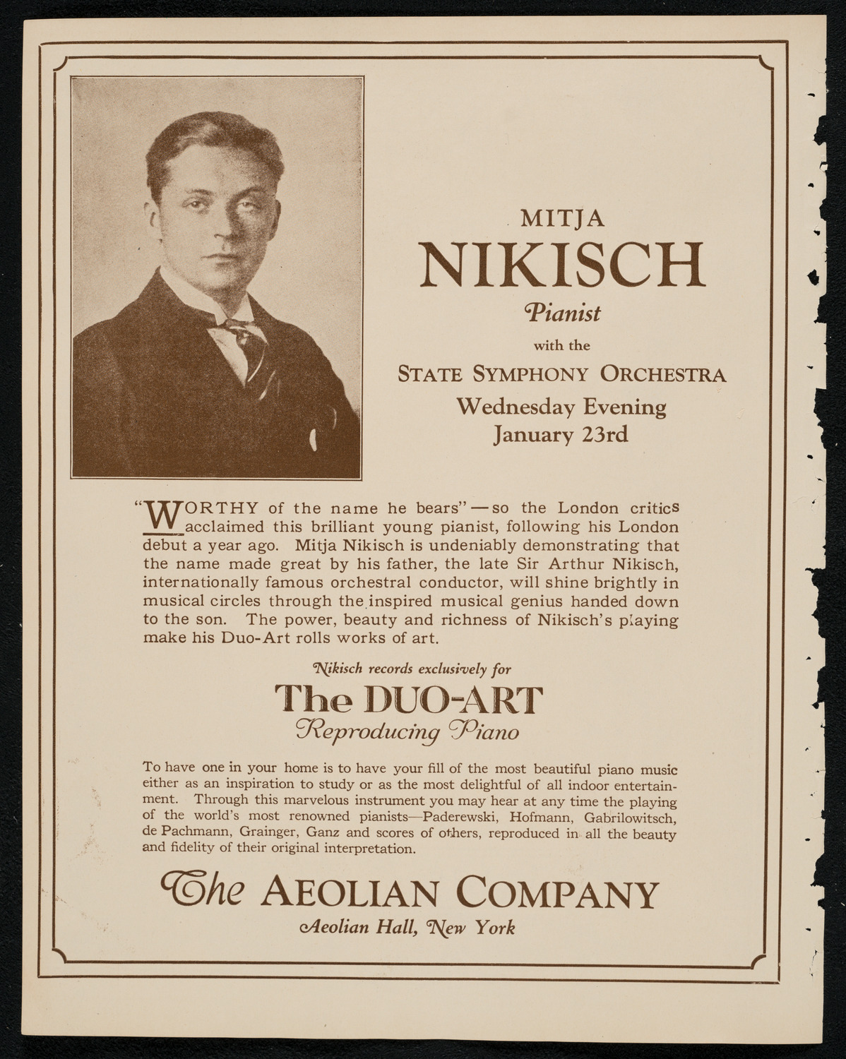State Symphony Orchestra of New York, January 23, 1924, program page 2
