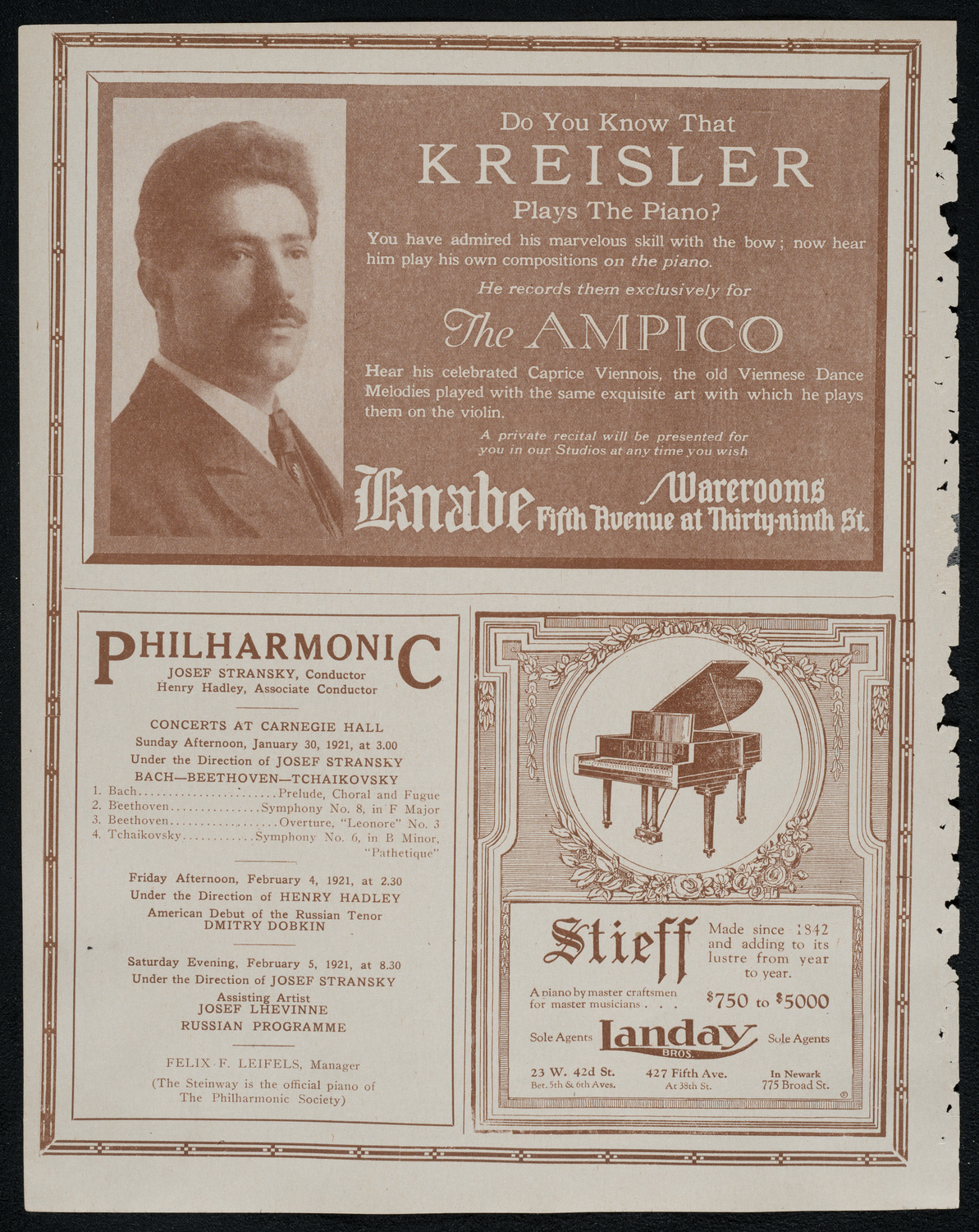 New York Symphony Orchestra, January 28, 1921, program page 12