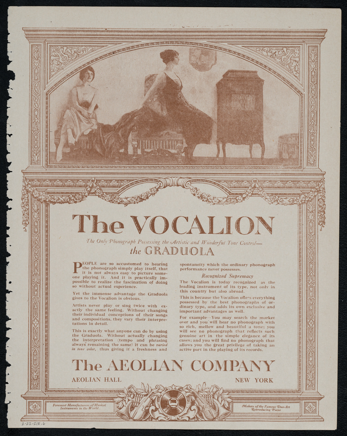Carlo Sabatini, Violin, February 22, 1921, program page 11