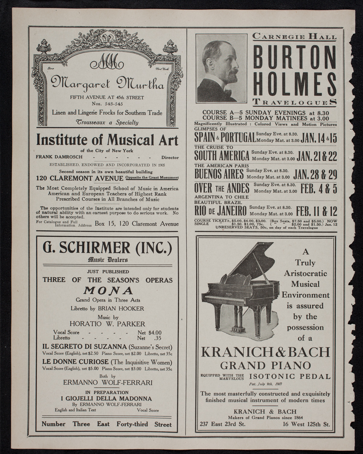 Boston Symphony Orchestra, January 11, 1912, program page 6