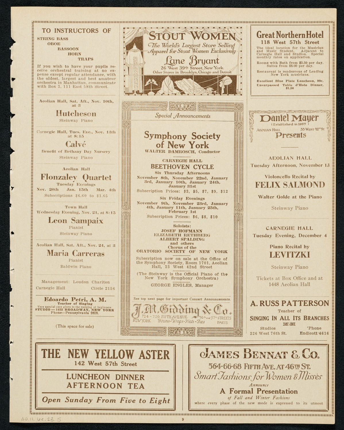 Paul Bernard, Violin, November 6, 1923, program page 9