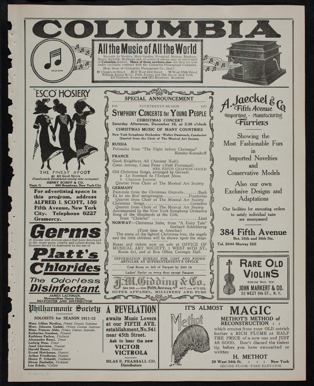 Fannie Bloomfield Zeisler, Piano, December 2, 1911, program page 9