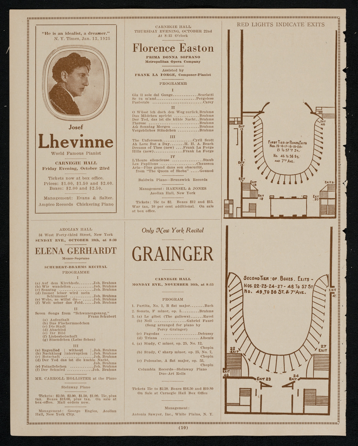 Alexander Brailowsky, Piano, October 18, 1925, program page 10