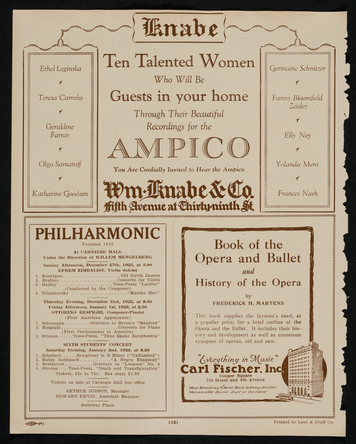 State Symphony Orchestra of New York, December 20, 1925, program page 12