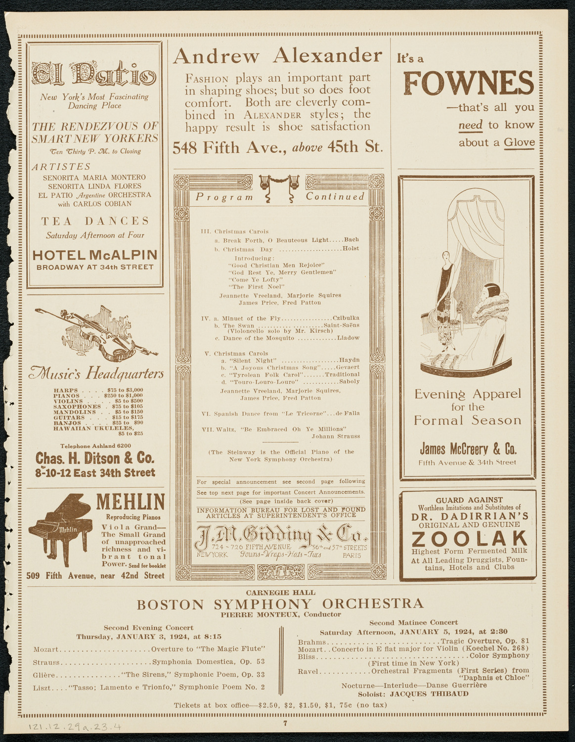 Symphony Concert for Young People, December 29, 1923, program page 7