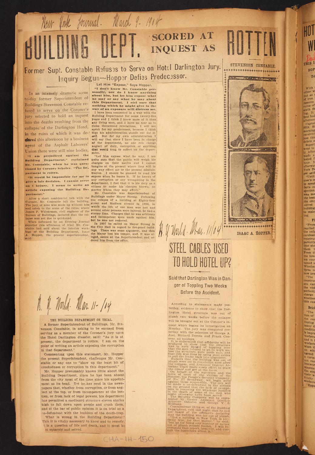 Isaac Hopper Scrapbook, page 150: 1904