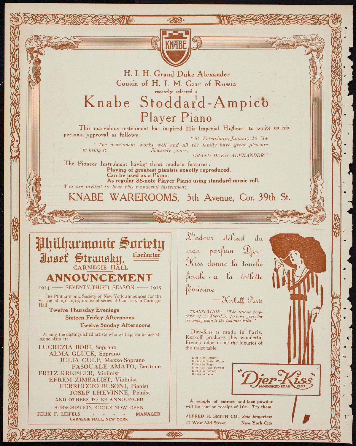 Columbia University Chorus, April 15, 1914, program page 12